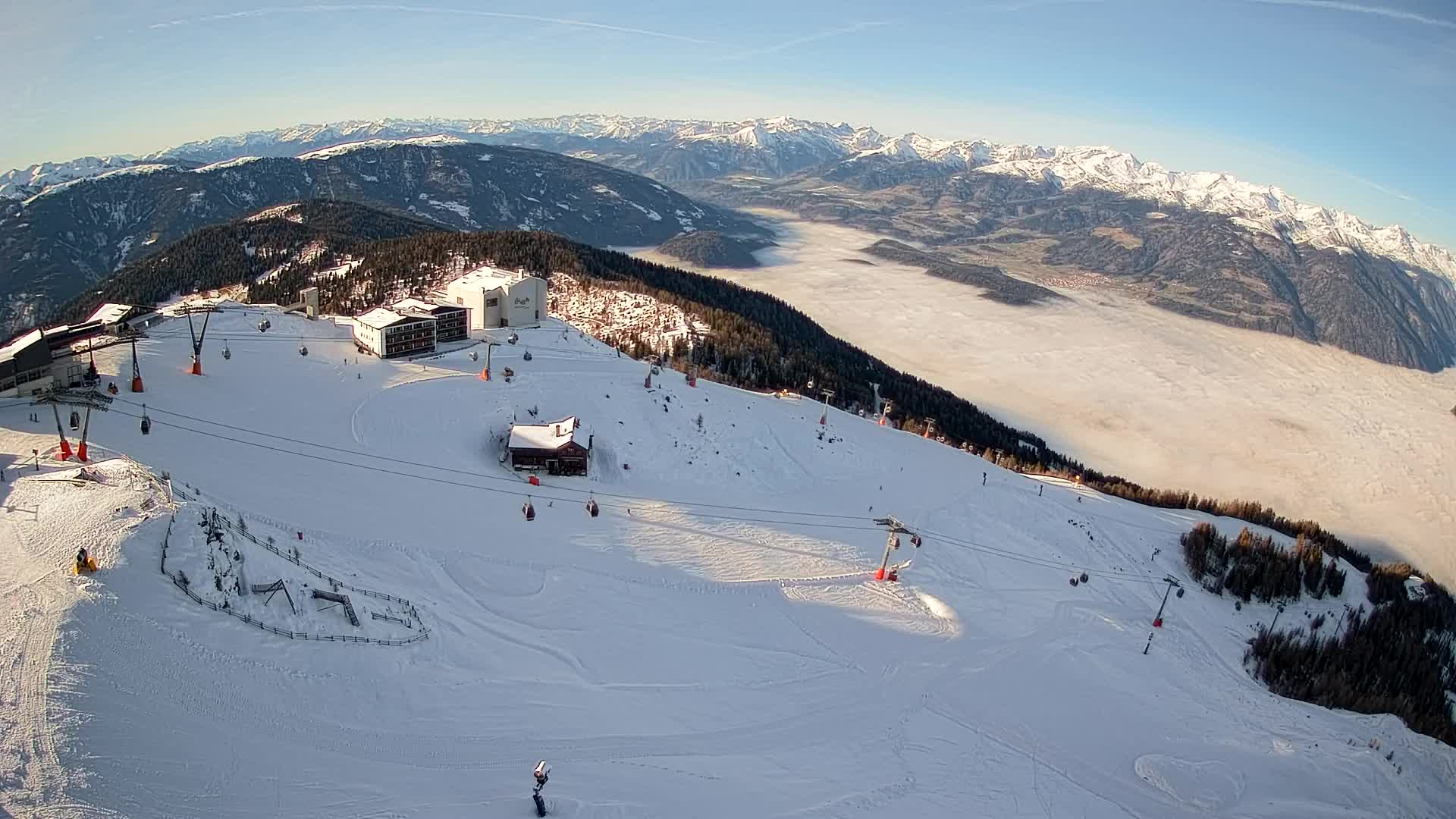 Station de ski Kronplatz sommet | vue sur Brunico