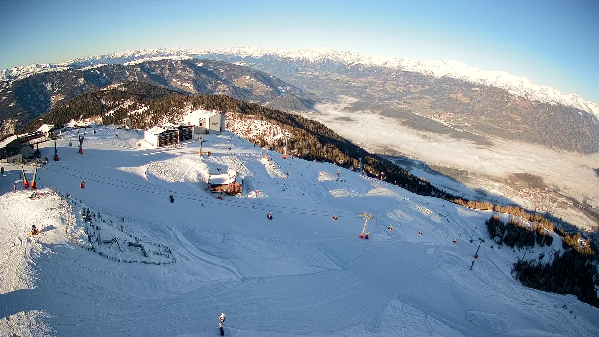 Kronplatz peak Ski resort | view to Bruneck