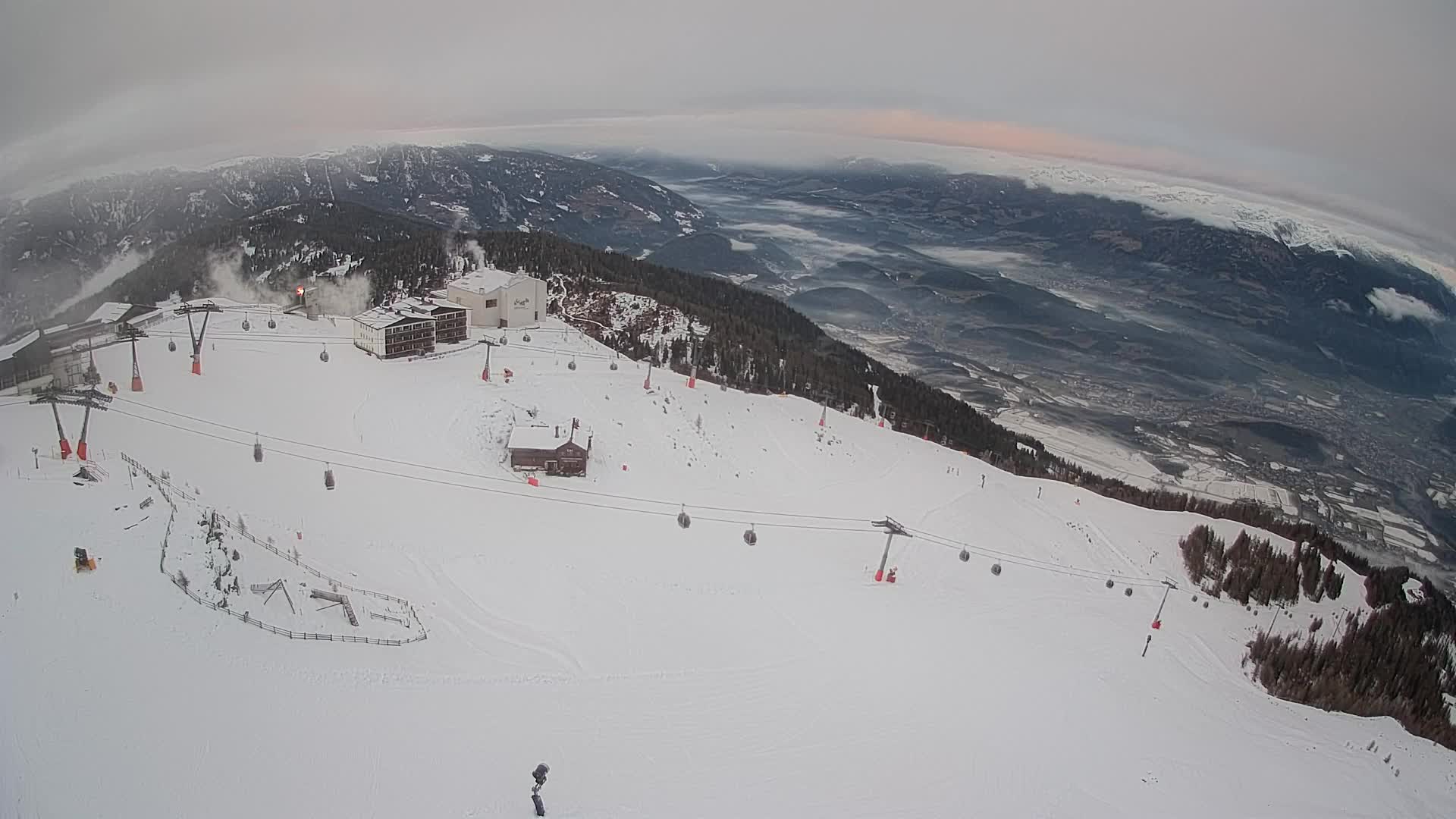 Kronplatz peak Ski resort | view to Bruneck