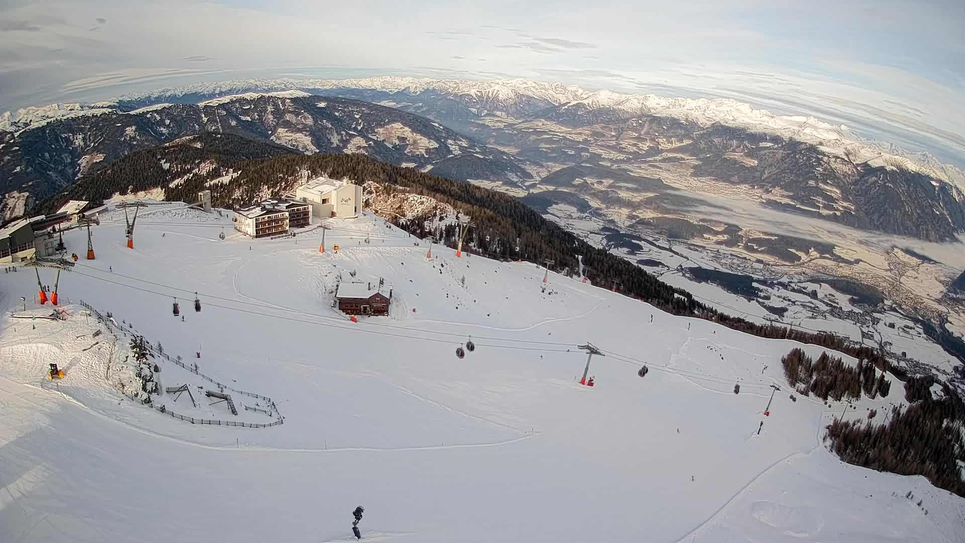 Skigebiet Kronplatz Gipfel | Blick auf Bruneck