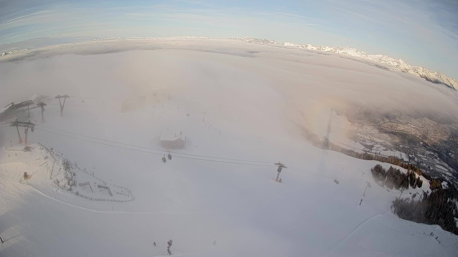Station de ski Kronplatz sommet | vue sur Brunico