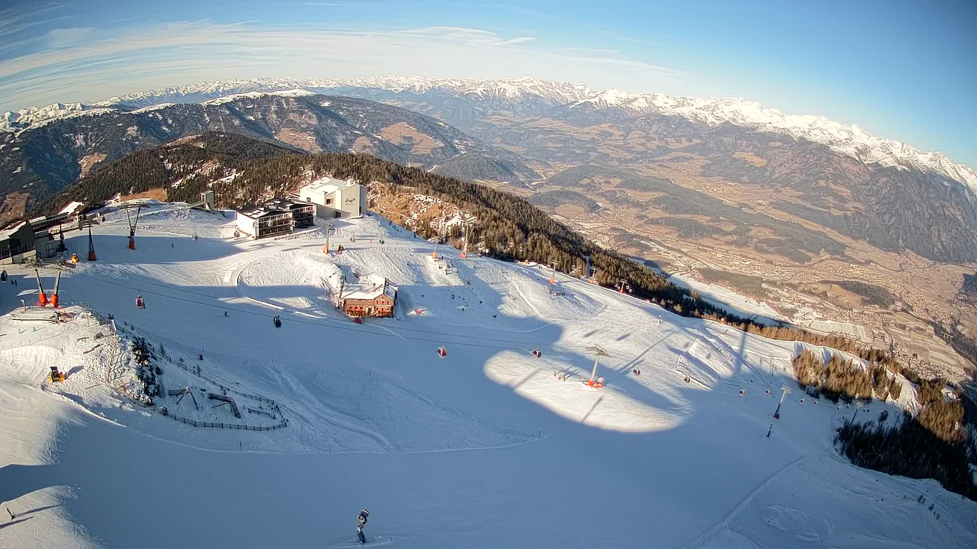 Skigebiet Kronplatz Gipfel | Blick auf Bruneck