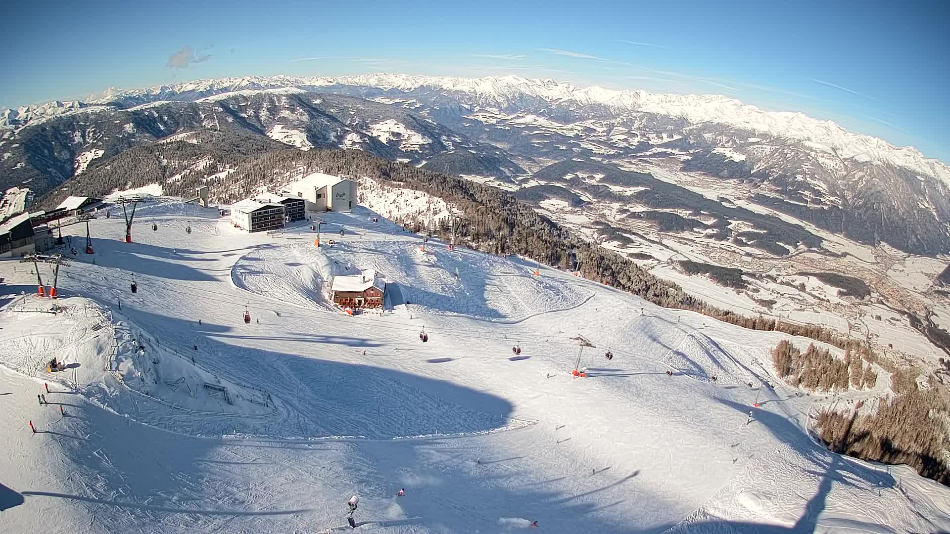 Station de ski Kronplatz sommet | vue sur Brunico