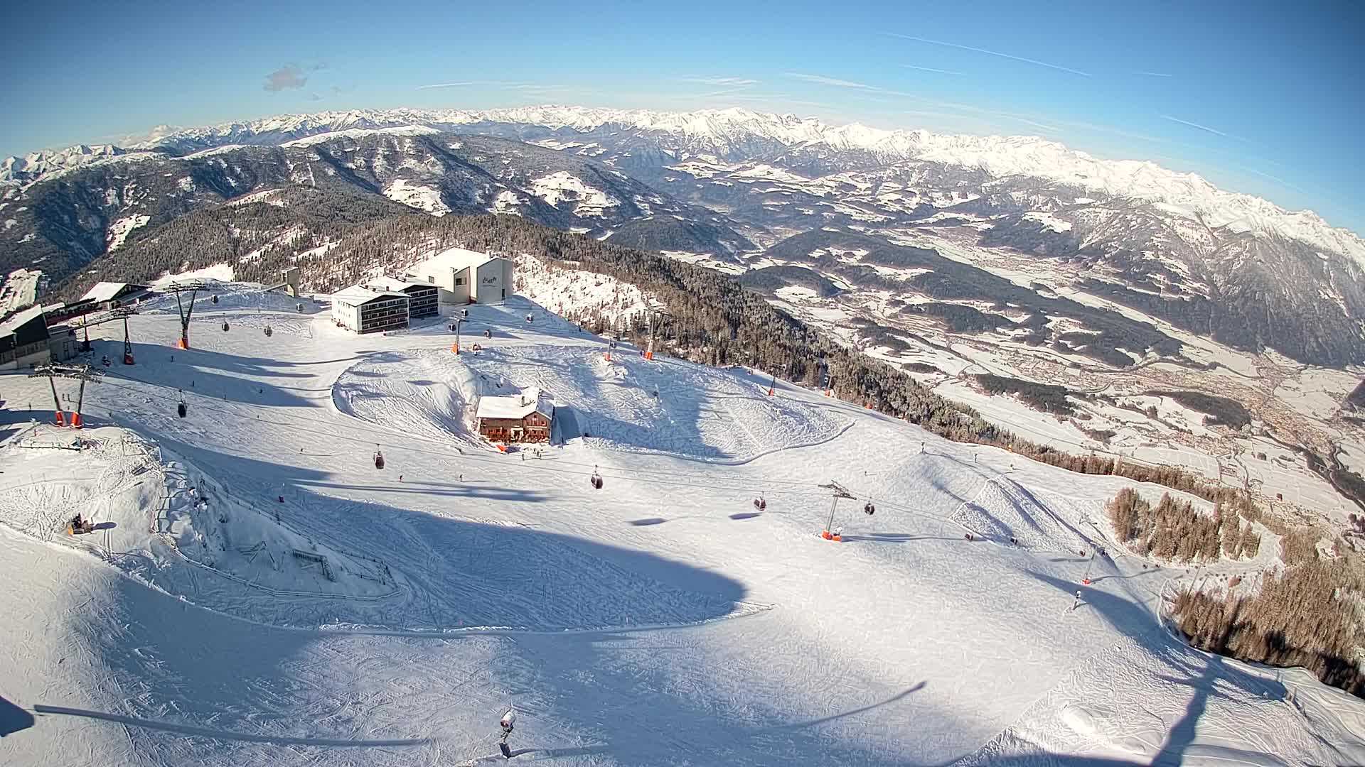 Station de ski Kronplatz sommet | vue sur Brunico