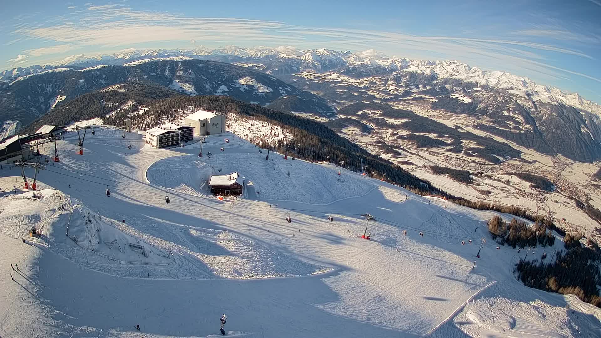 Station de ski Kronplatz sommet | vue sur Brunico