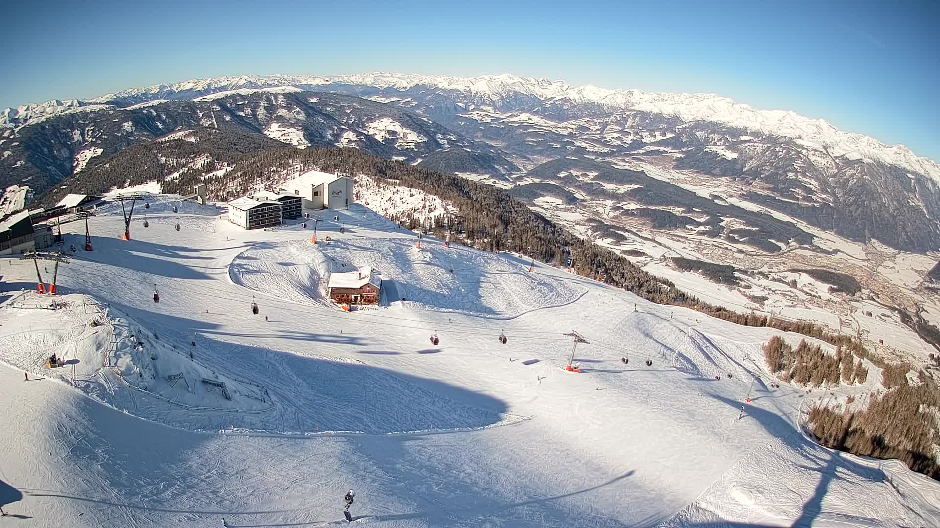 Skigebiet Kronplatz Gipfel | Blick auf Bruneck