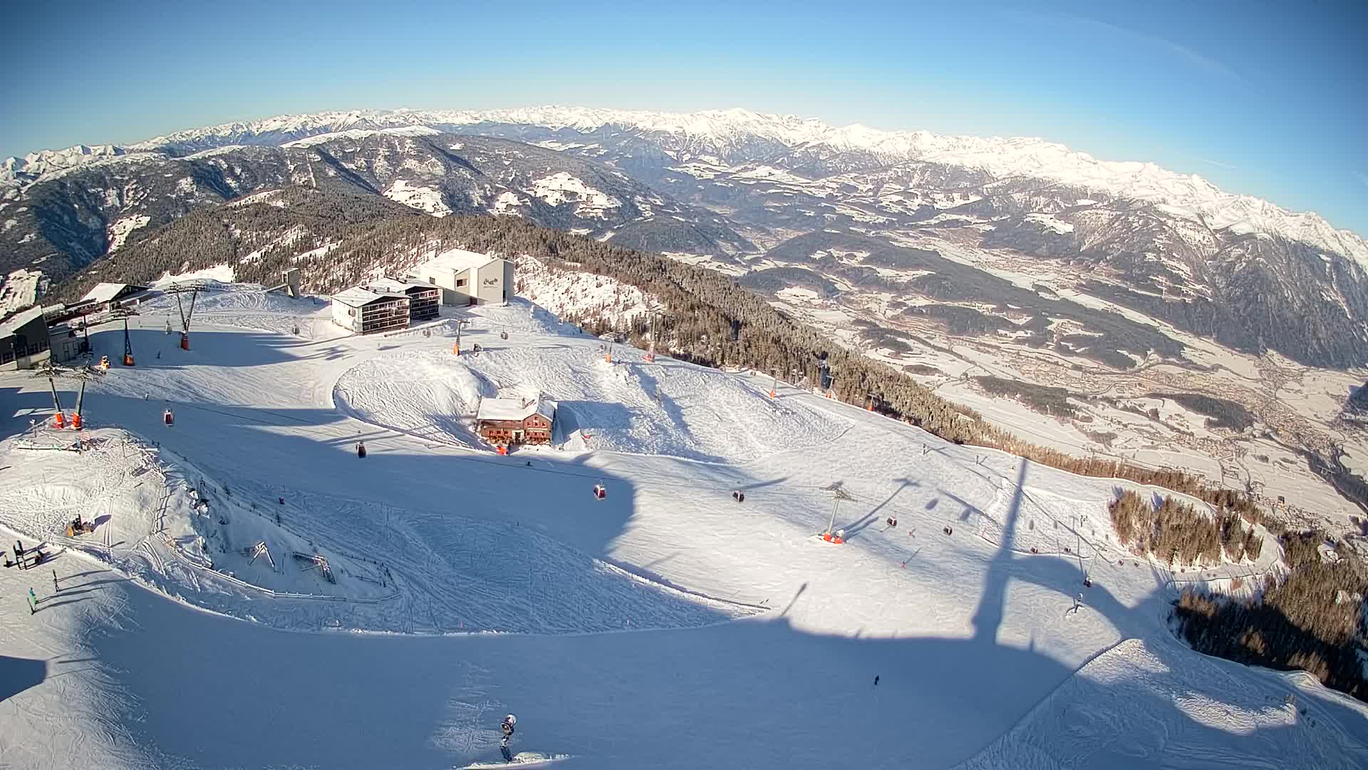 Skigebiet Kronplatz Gipfel | Blick auf Bruneck