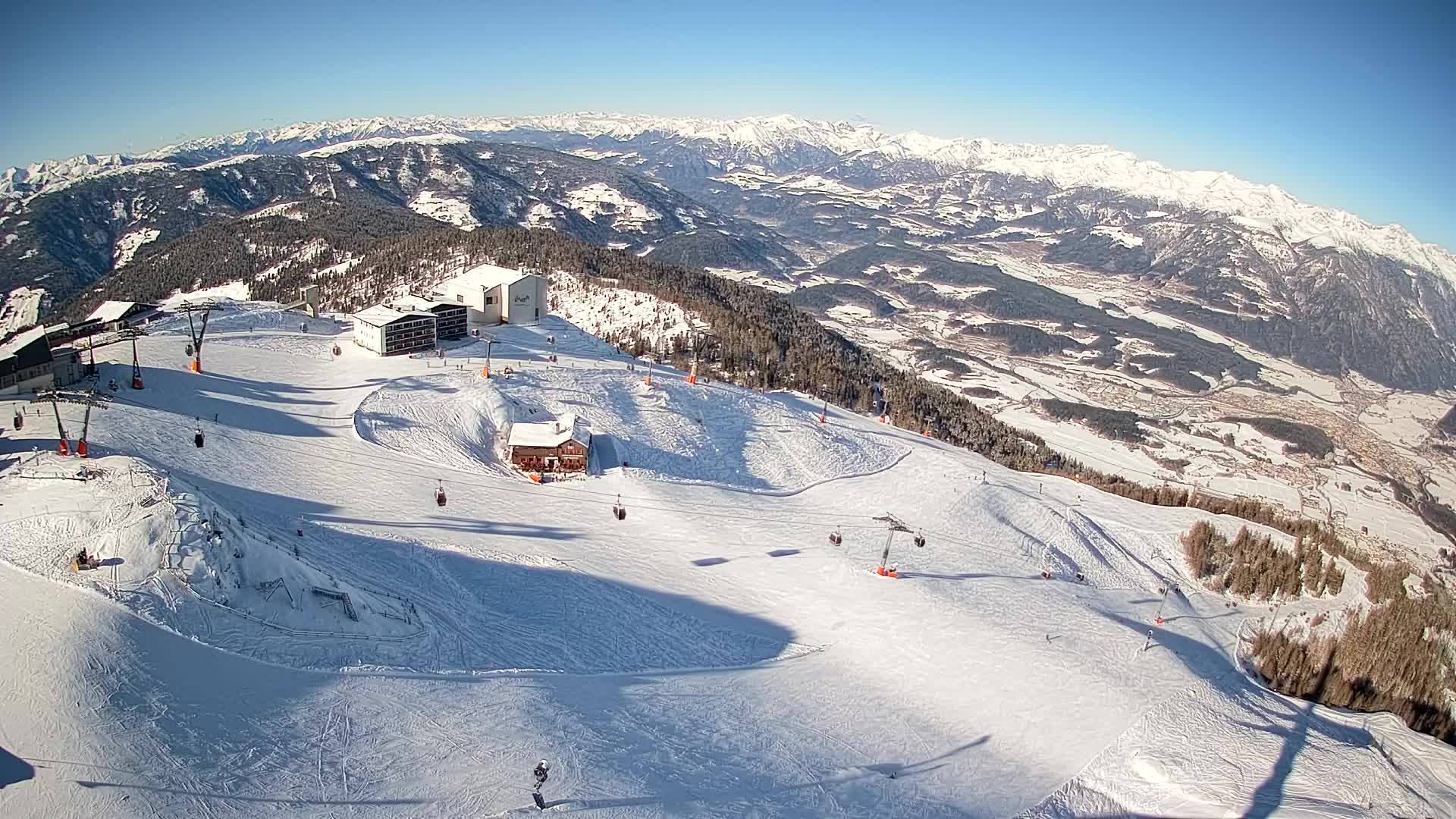Station de ski Kronplatz sommet | vue sur Brunico
