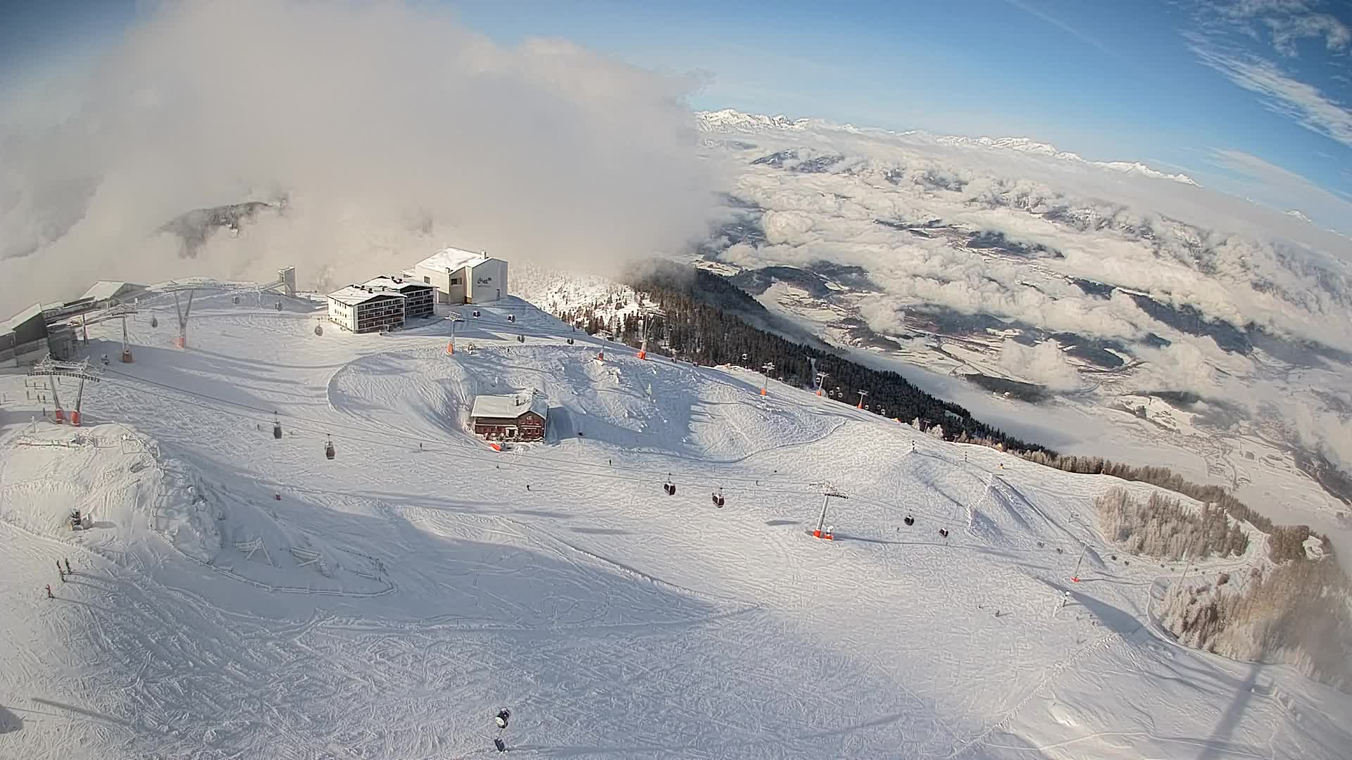 Station de ski Kronplatz sommet | vue sur Brunico