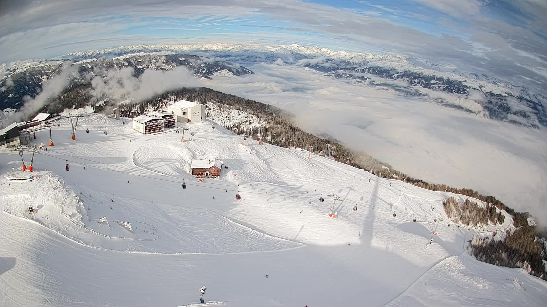 Station de ski Kronplatz sommet | vue sur Brunico