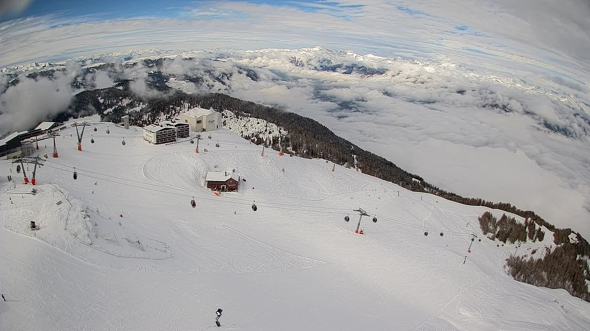 Station de ski Kronplatz sommet | vue sur Brunico