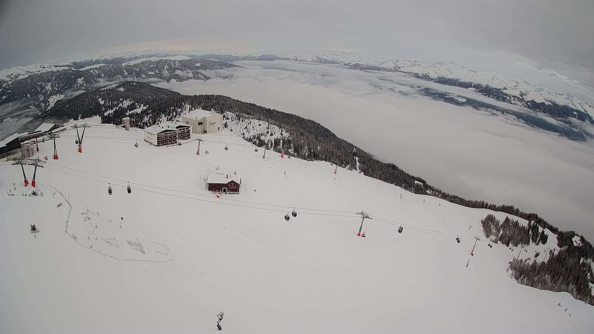Skigebiet Kronplatz Gipfel | Blick auf Bruneck