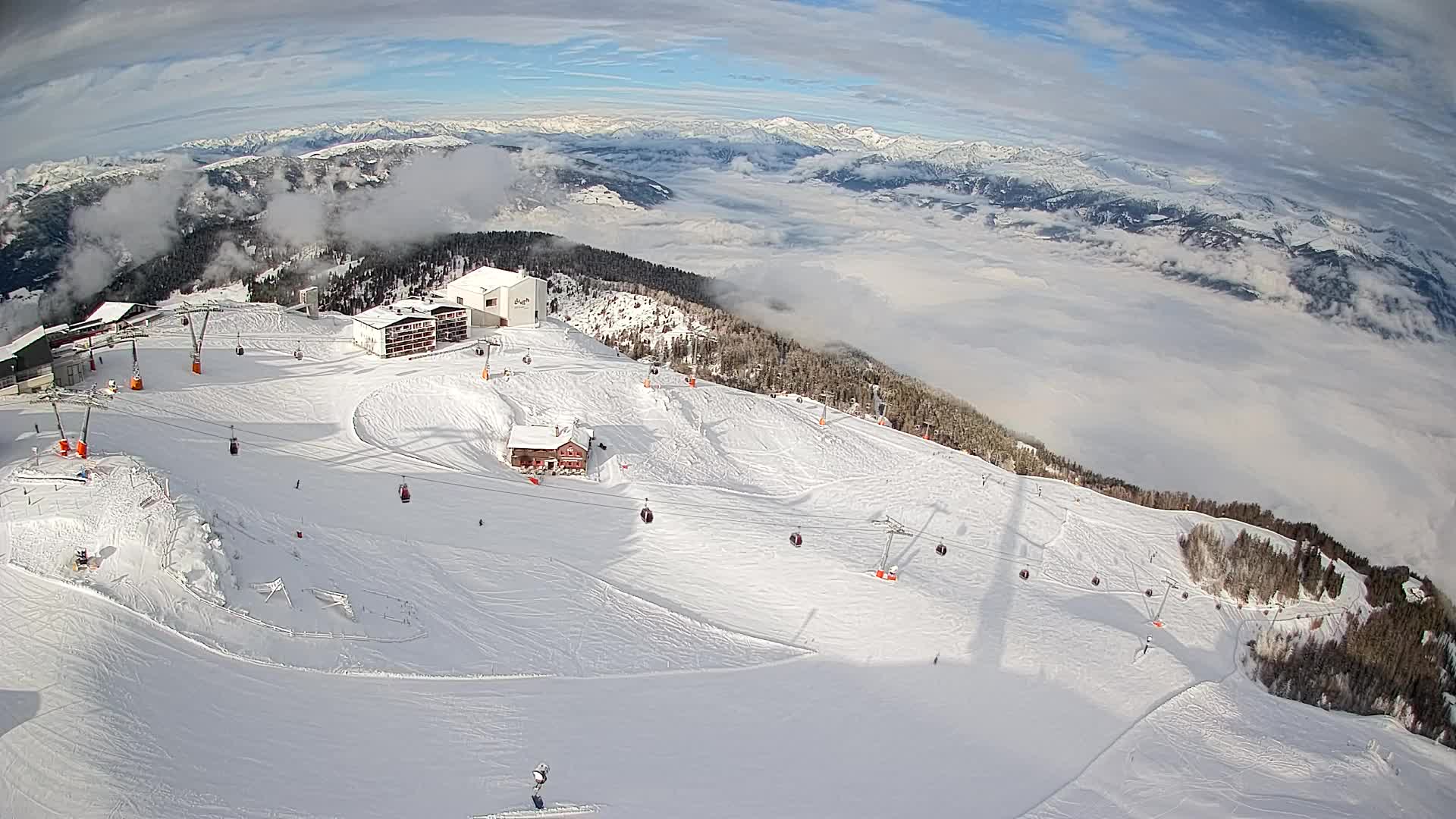 Skigebiet Kronplatz Gipfel | Blick auf Bruneck