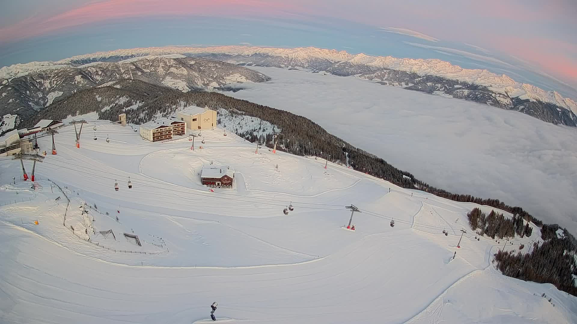 Skigebiet Kronplatz Gipfel | Blick auf Bruneck