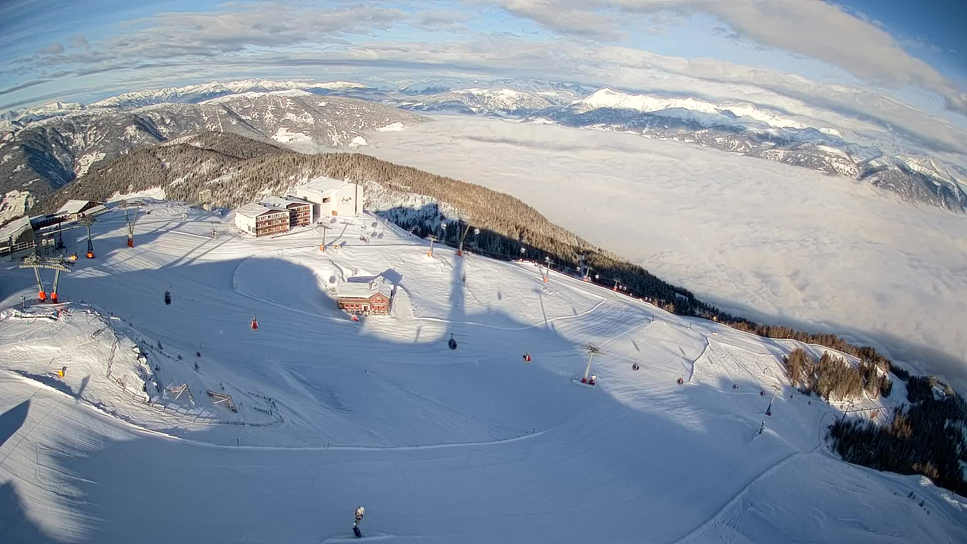 Skigebiet Kronplatz Gipfel | Blick auf Bruneck