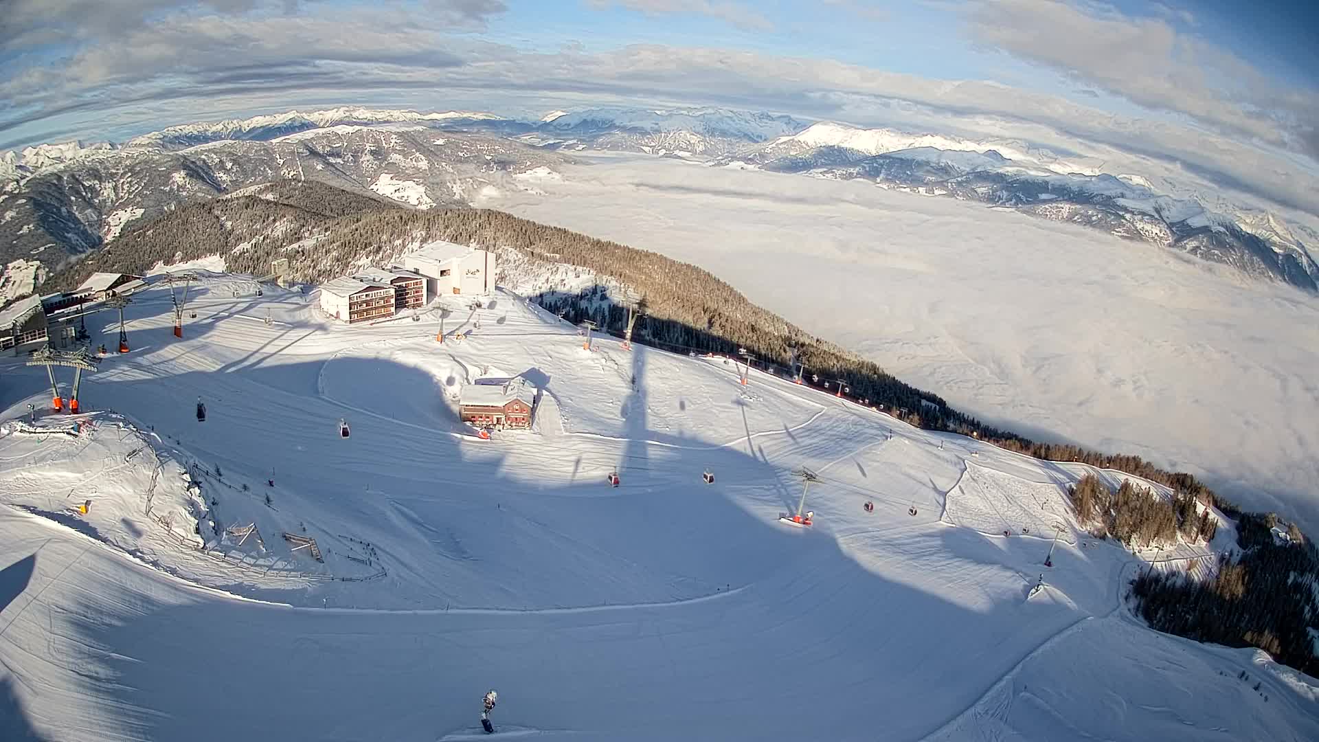 Skigebiet Kronplatz Gipfel | Blick auf Bruneck