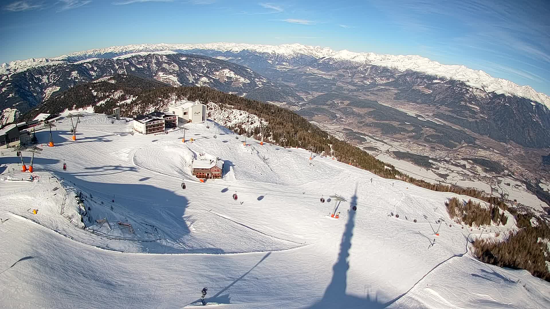 Skigebiet Kronplatz Gipfel | Blick auf Bruneck