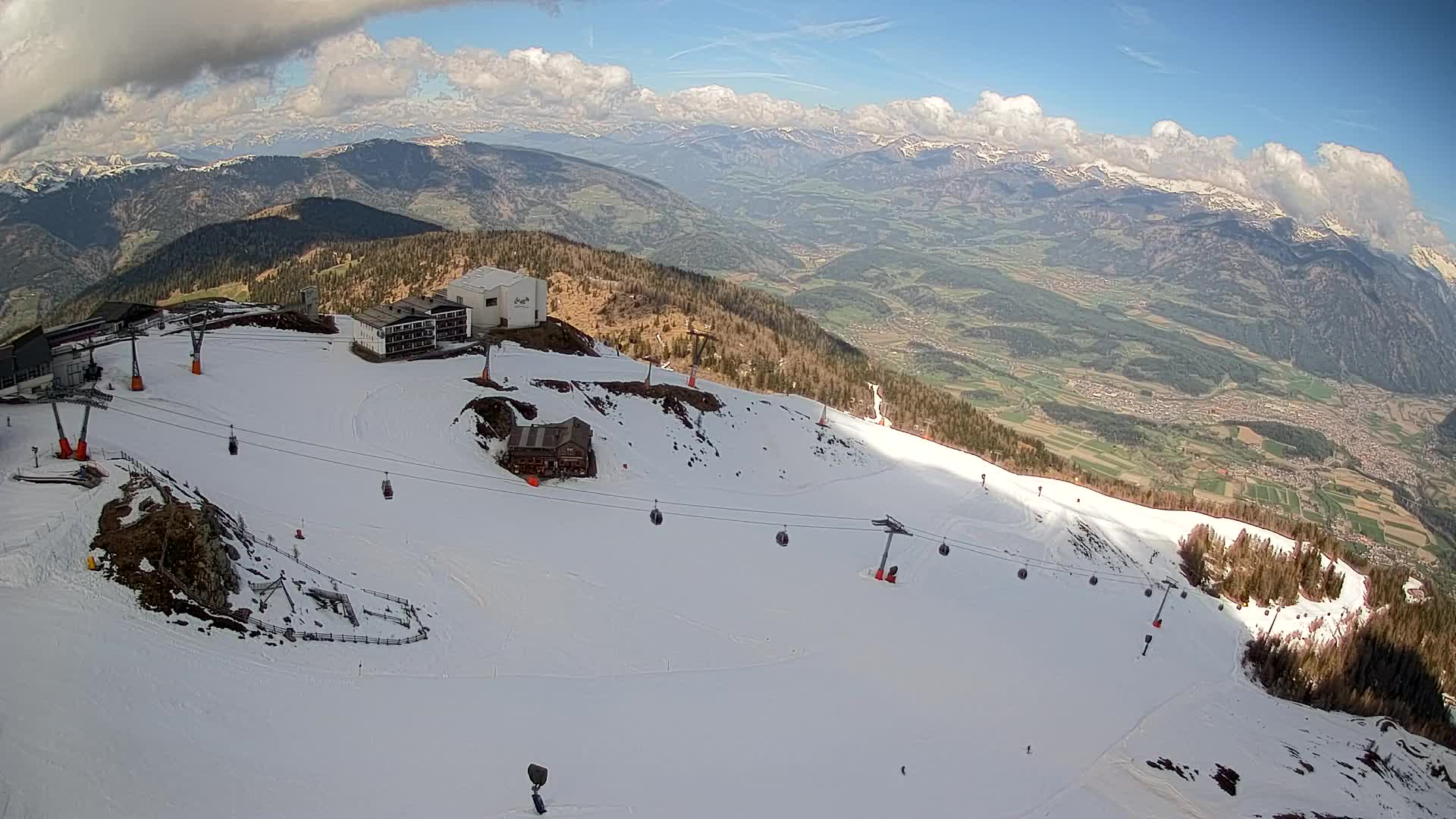 Skigebiet Kronplatz Gipfel | Blick auf Bruneck
