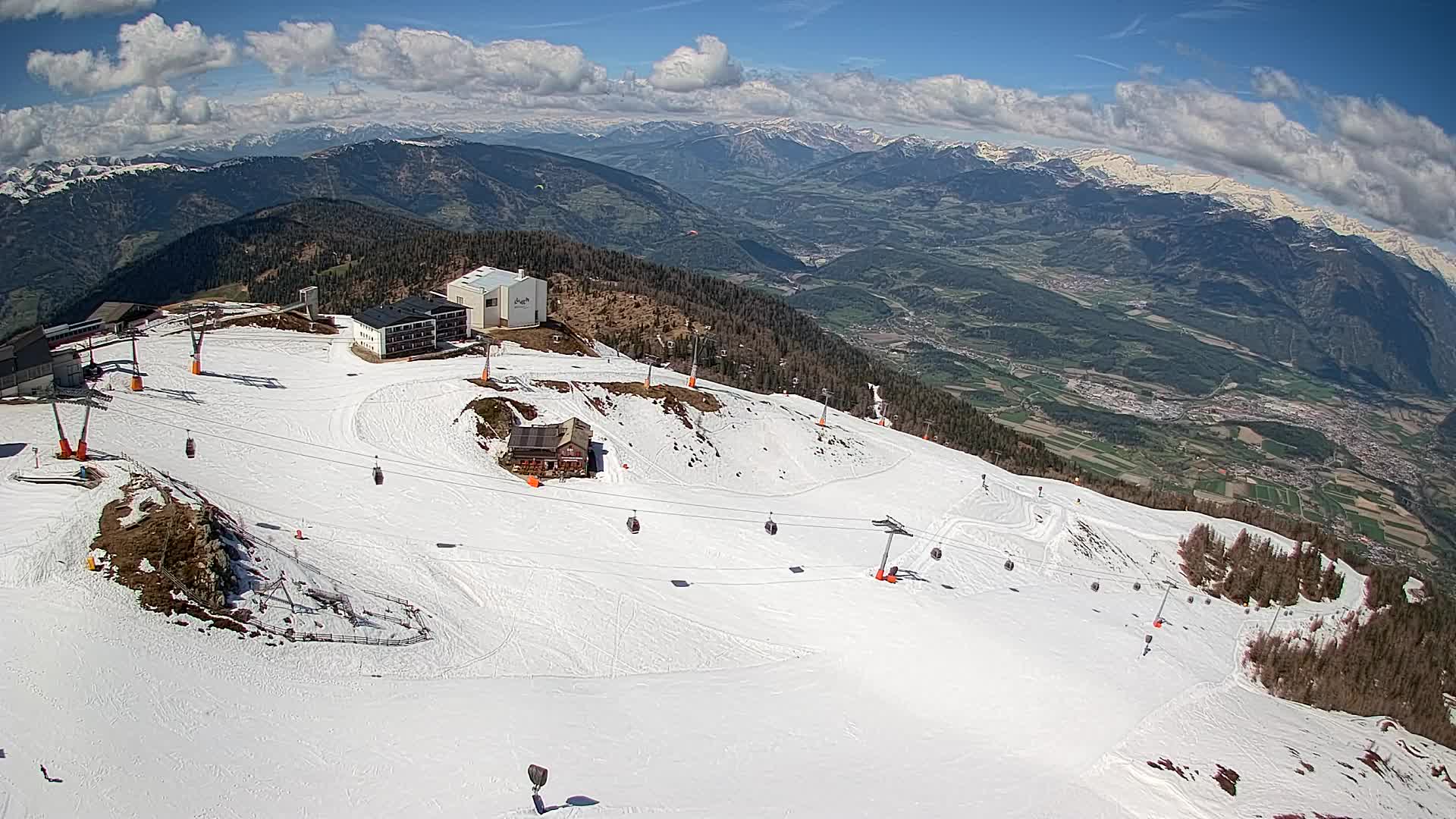 Skigebiet Kronplatz Gipfel | Blick auf Bruneck