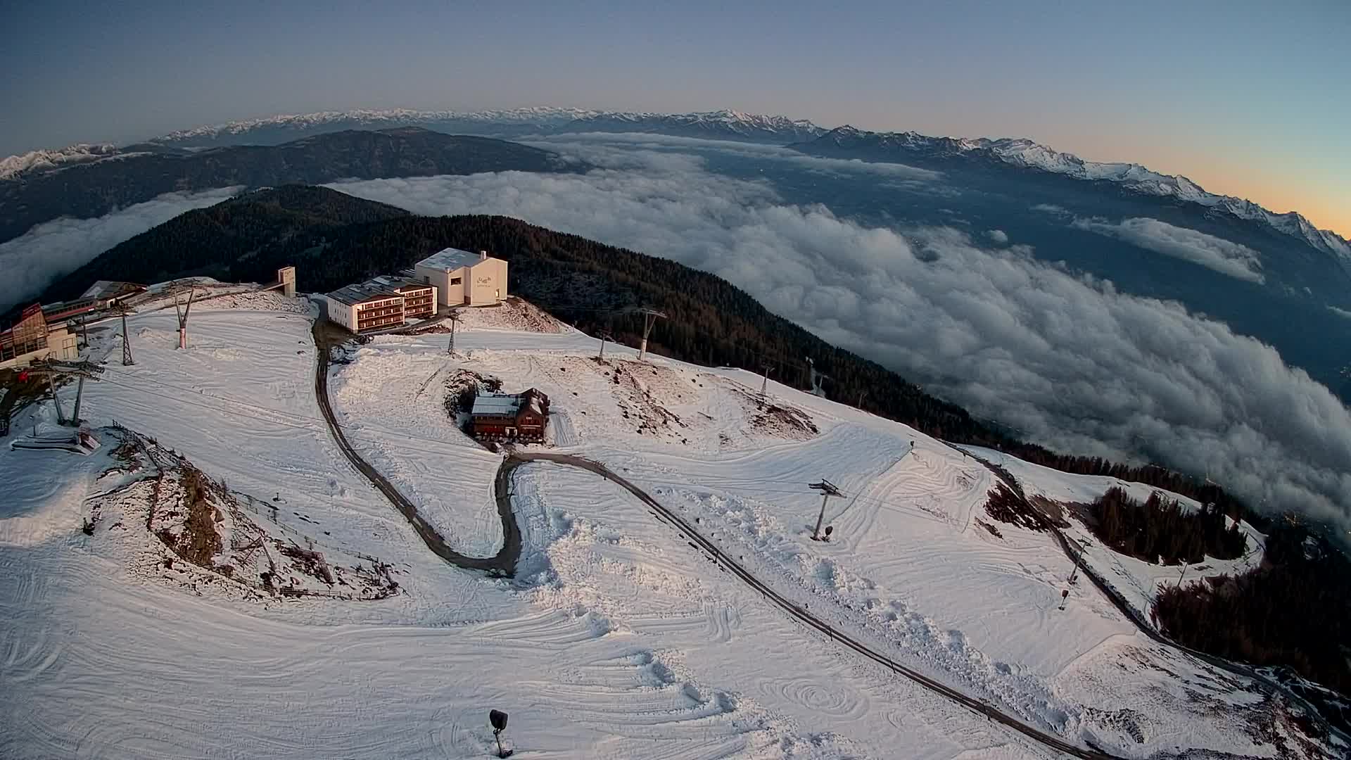 Station de ski Kronplatz sommet | vue sur Brunico
