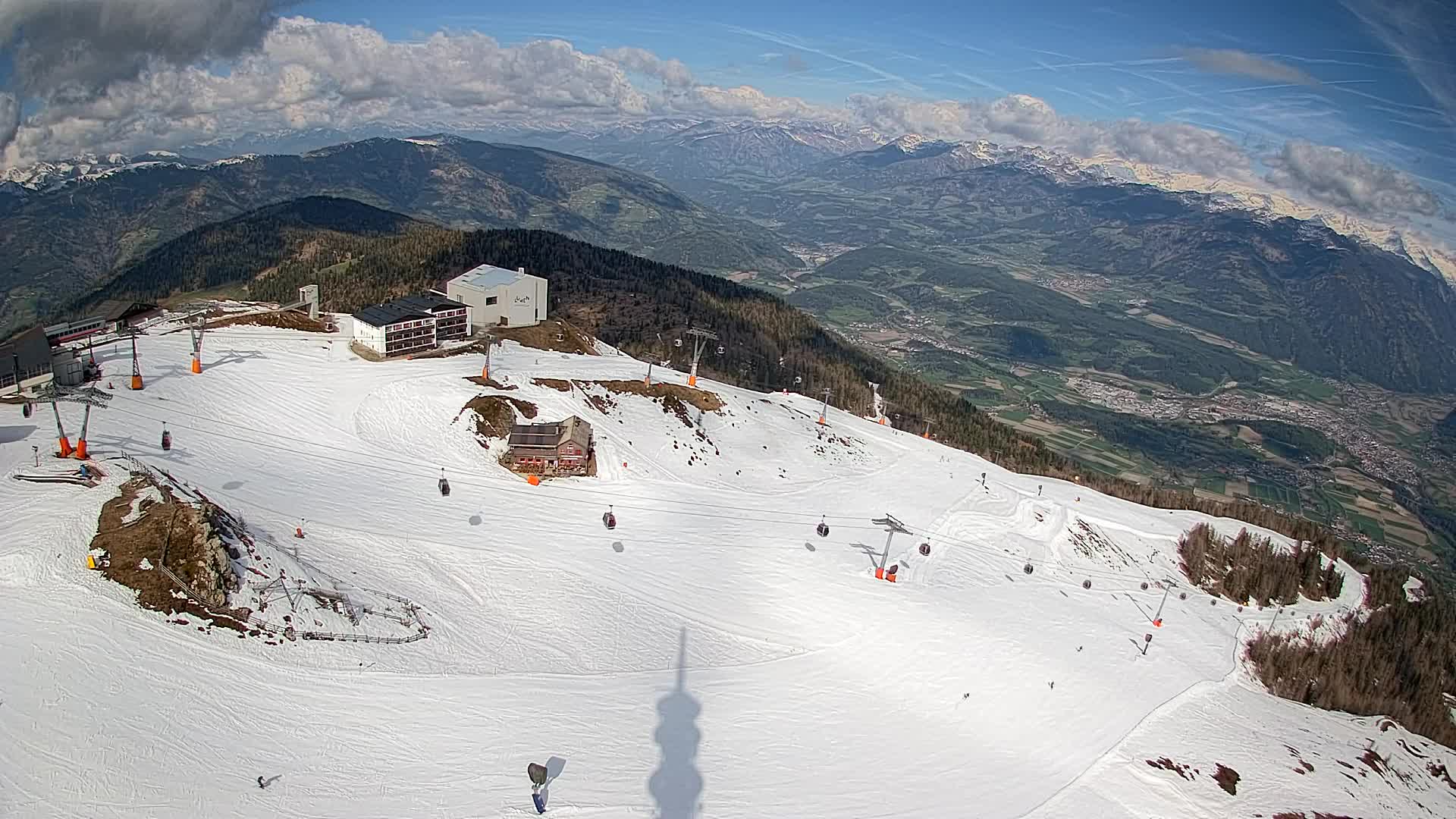 Skigebiet Kronplatz Gipfel | Blick auf Bruneck