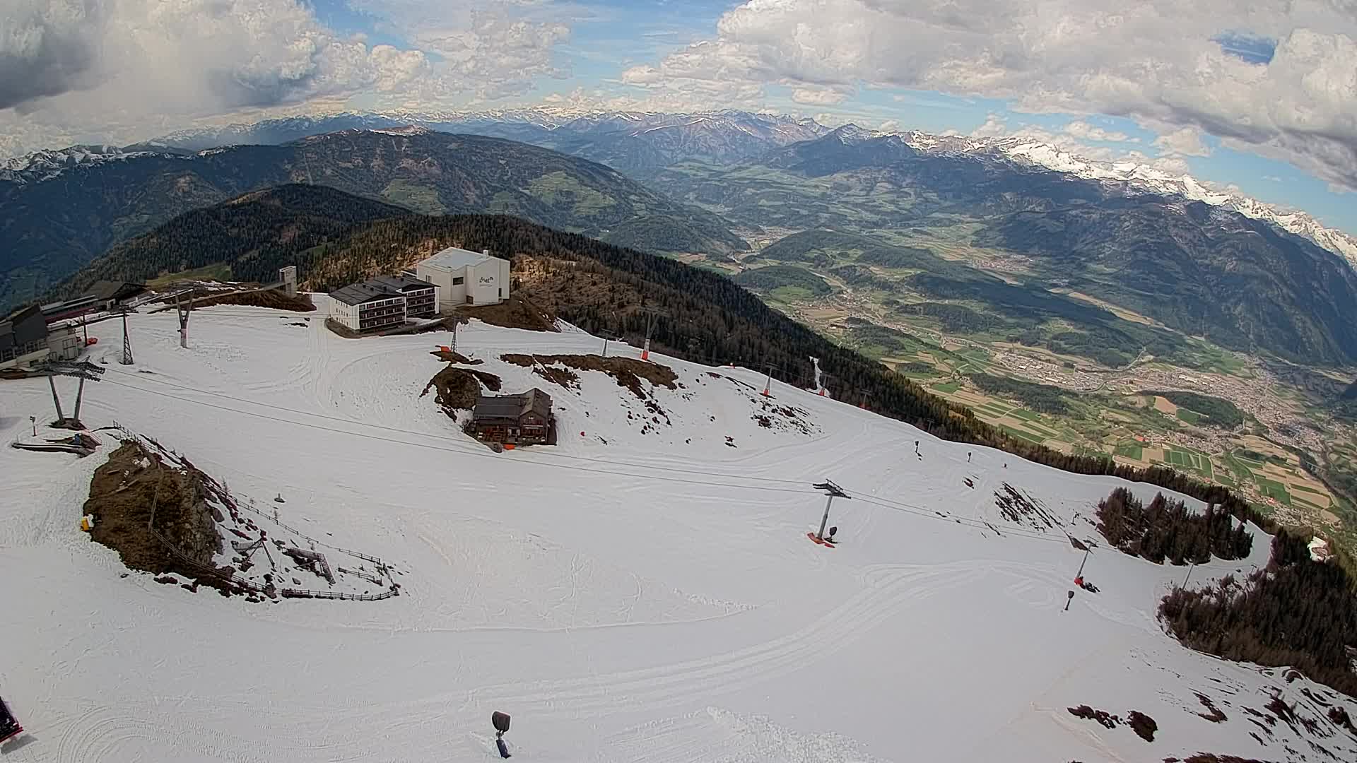 Skigebiet Kronplatz Gipfel | Blick auf Bruneck