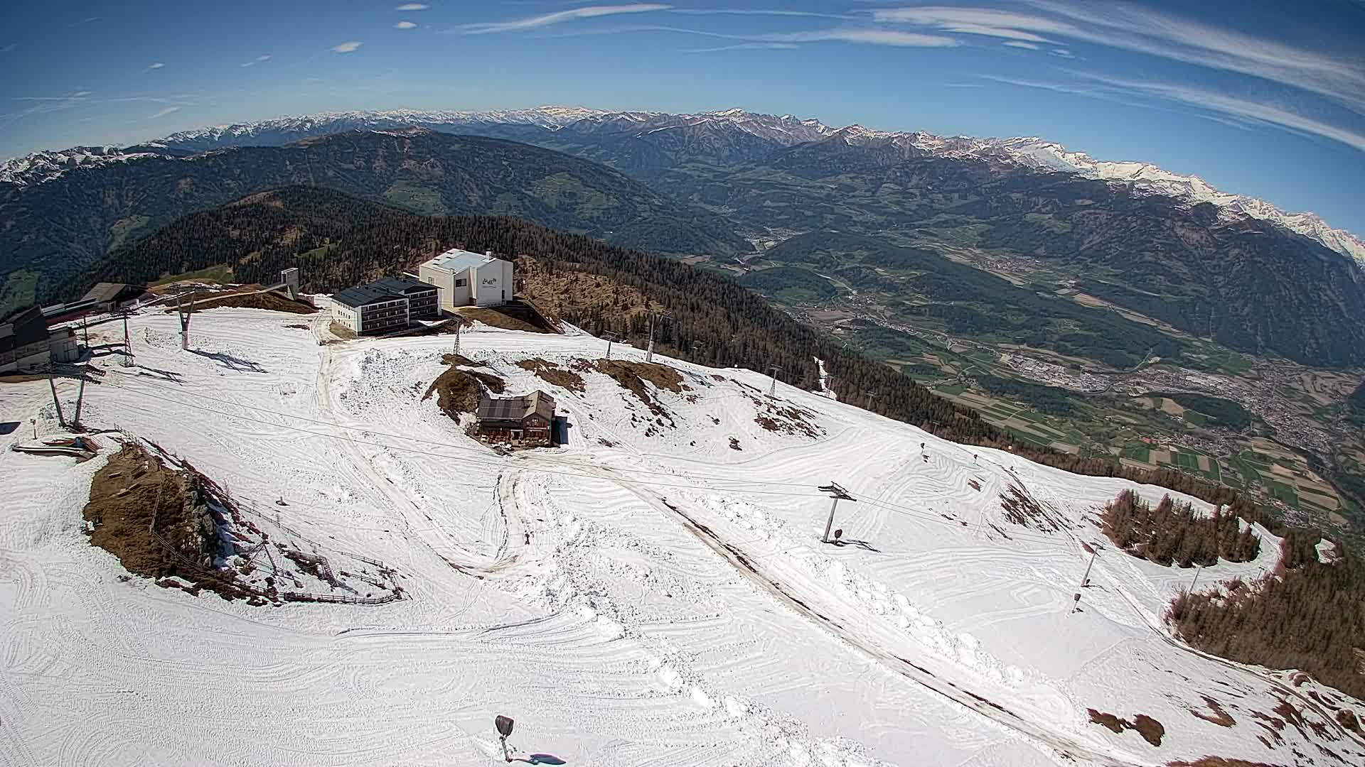 Skigebiet Kronplatz Gipfel | Blick auf Bruneck