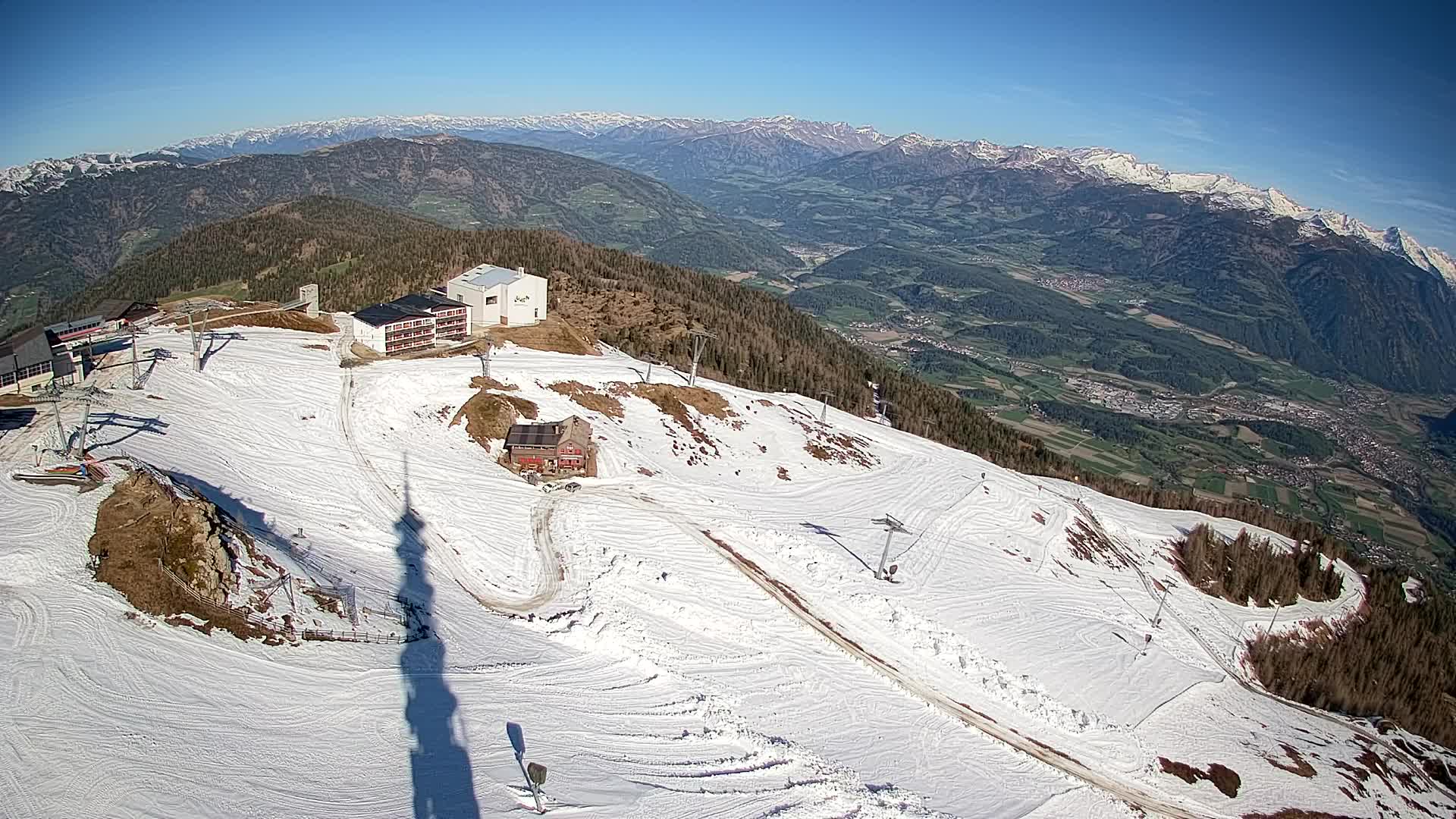 Skigebiet Kronplatz Gipfel | Blick auf Bruneck
