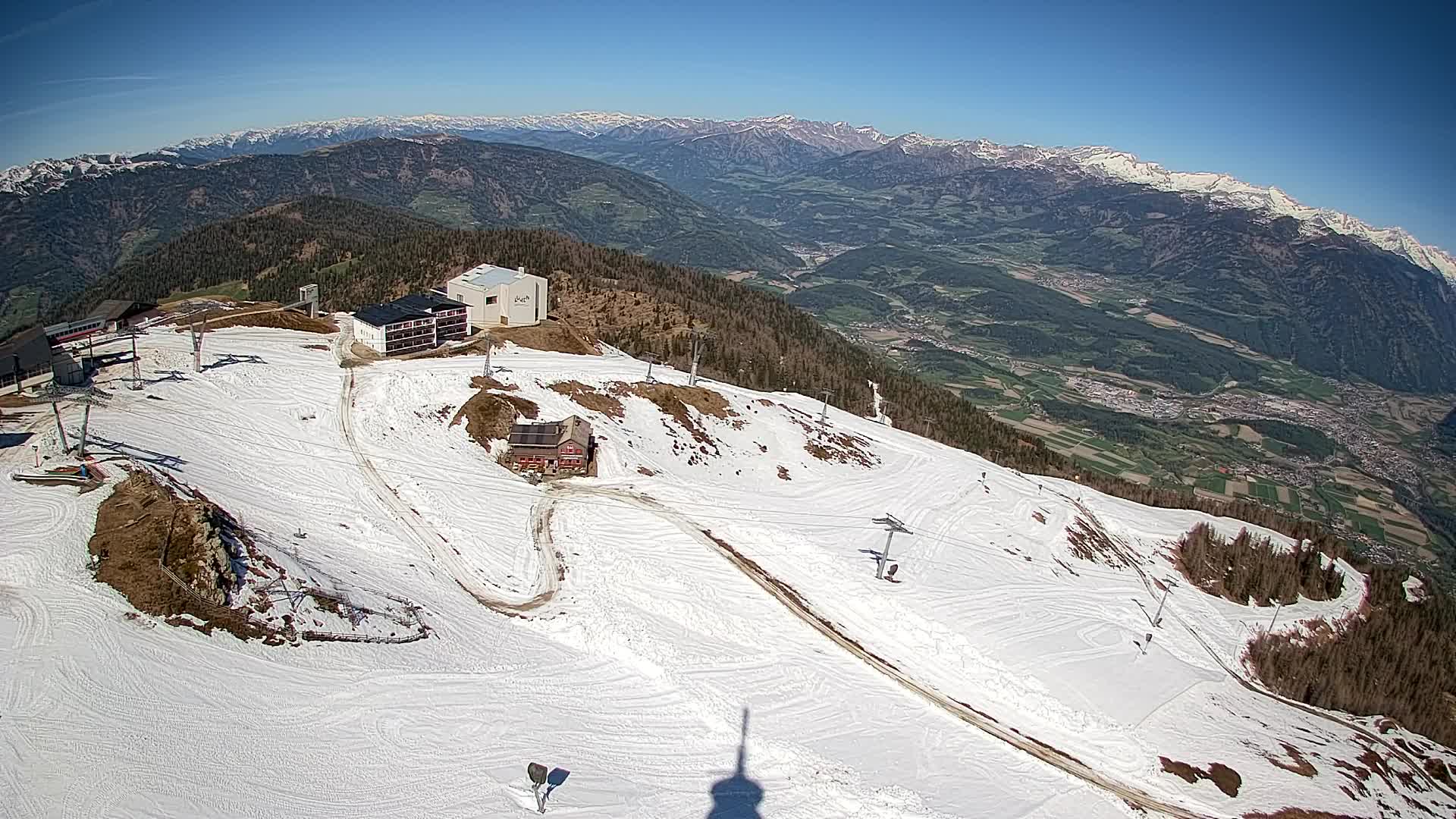 Skigebiet Kronplatz Gipfel | Blick auf Bruneck