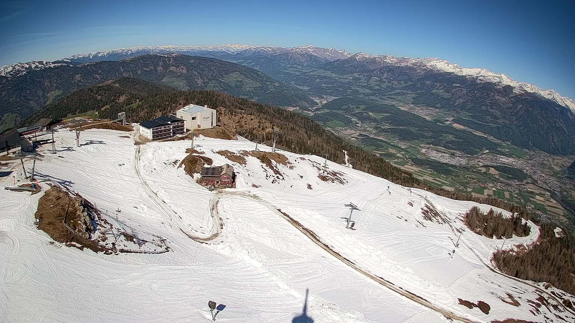 Station de ski Kronplatz sommet | vue sur Brunico