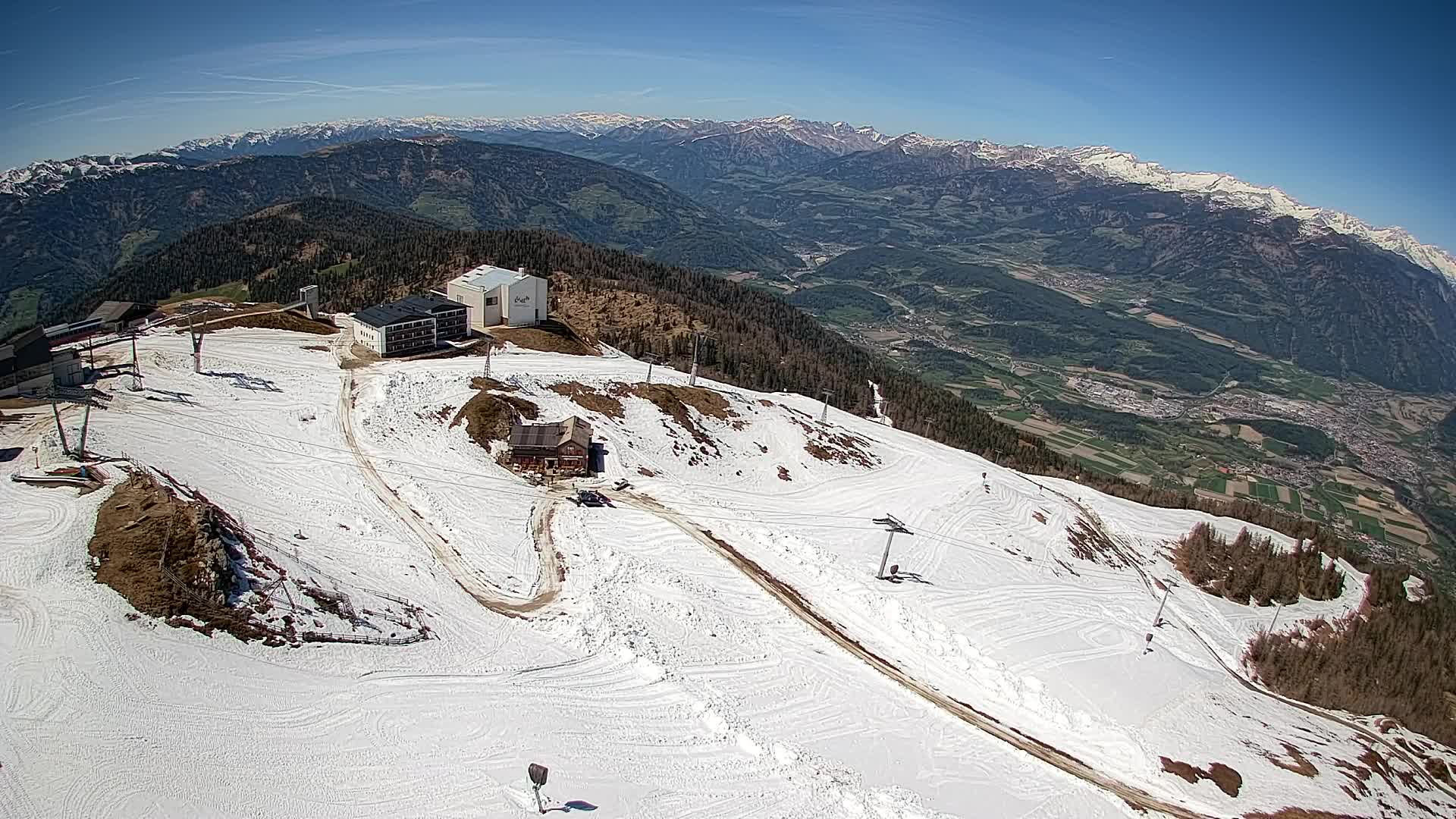 Skigebiet Kronplatz Gipfel | Blick auf Bruneck