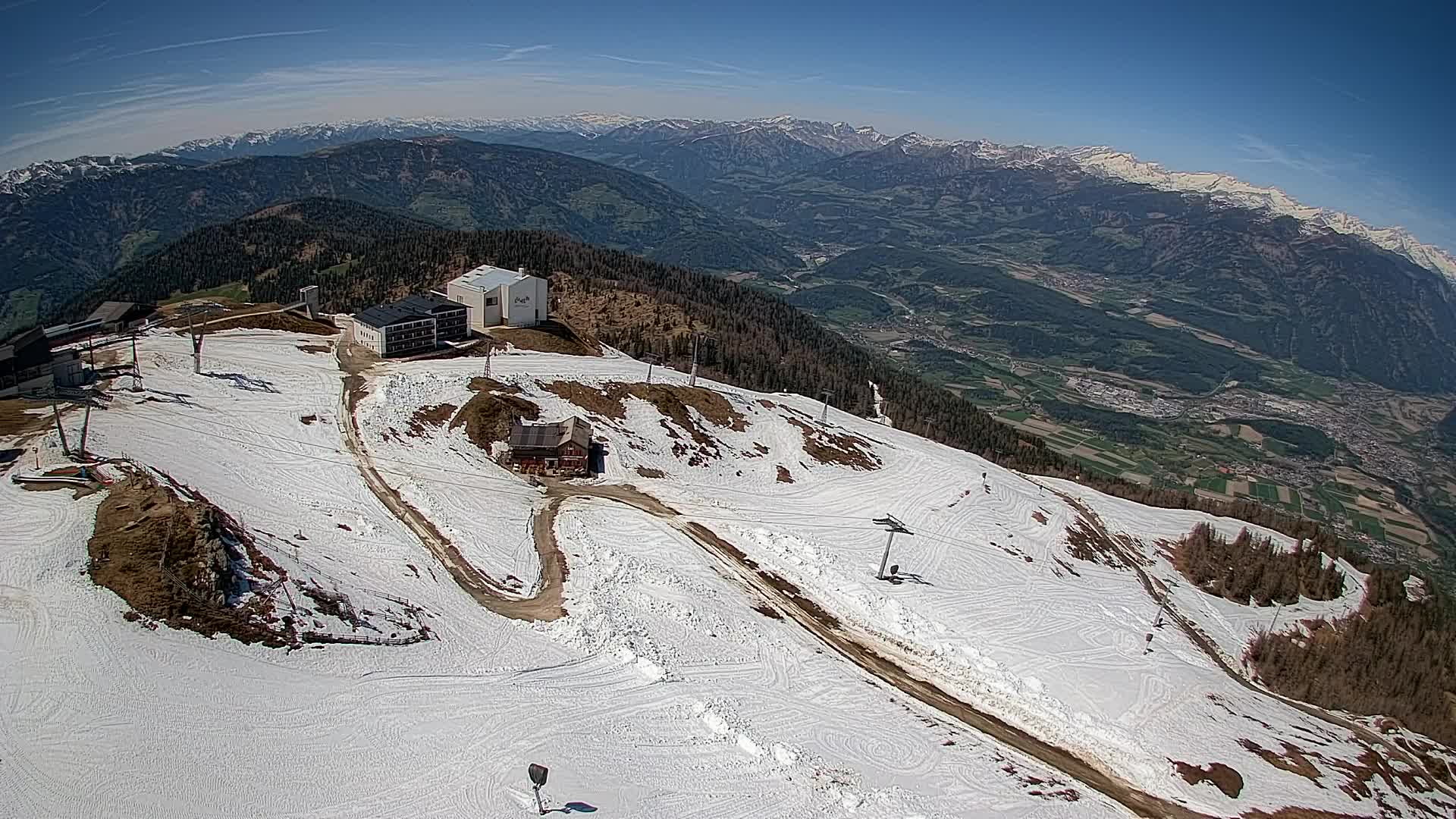 Station de ski Kronplatz sommet | vue sur Brunico