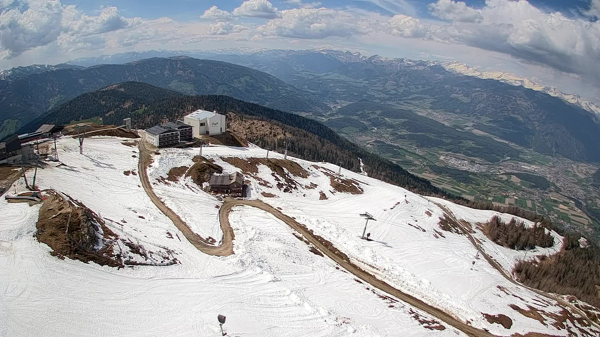 Skigebiet Kronplatz Gipfel | Blick auf Bruneck