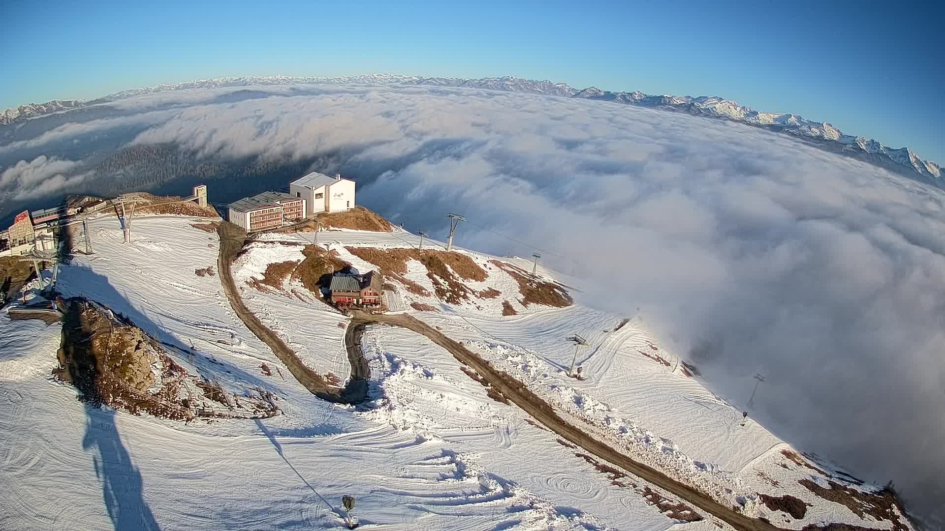 Station de ski Kronplatz sommet | vue sur Brunico