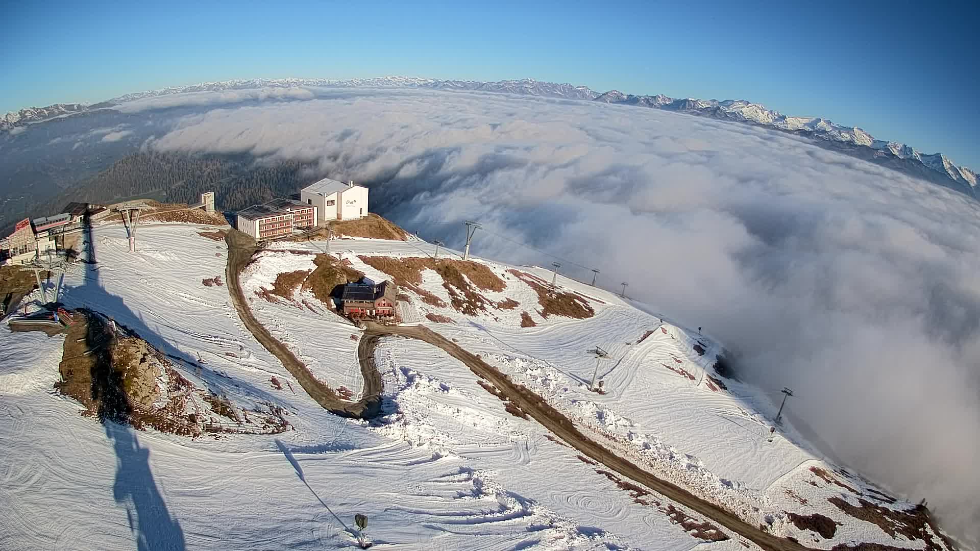Skigebiet Kronplatz Gipfel | Blick auf Bruneck