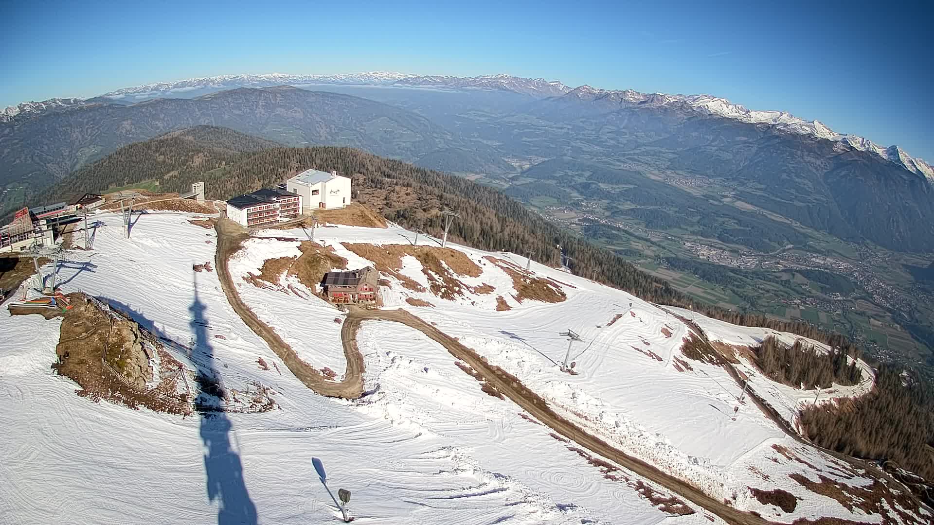 Skigebiet Kronplatz Gipfel | Blick auf Bruneck
