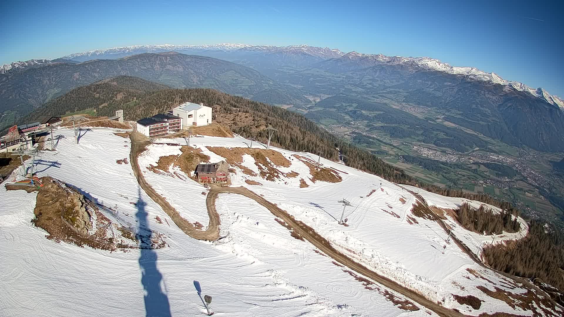 Station de ski Kronplatz sommet | vue sur Brunico