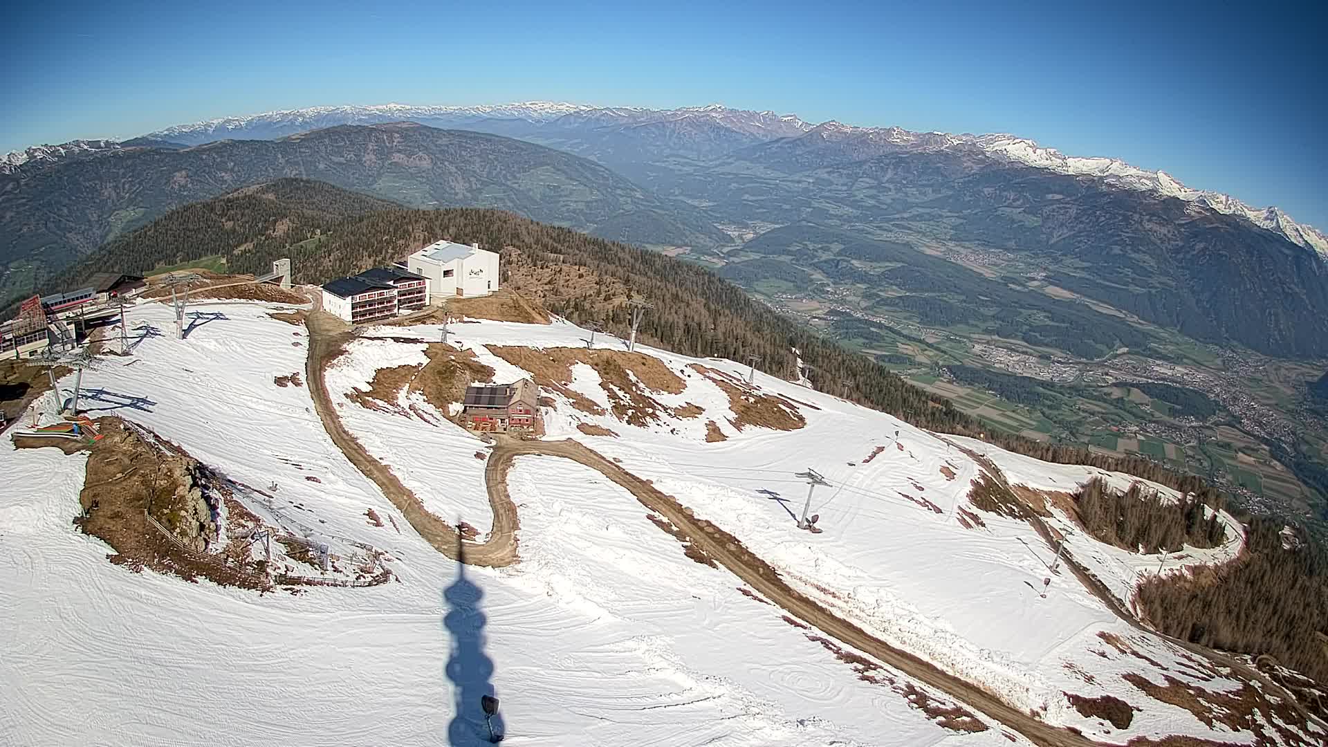 Station de ski Kronplatz sommet | vue sur Brunico