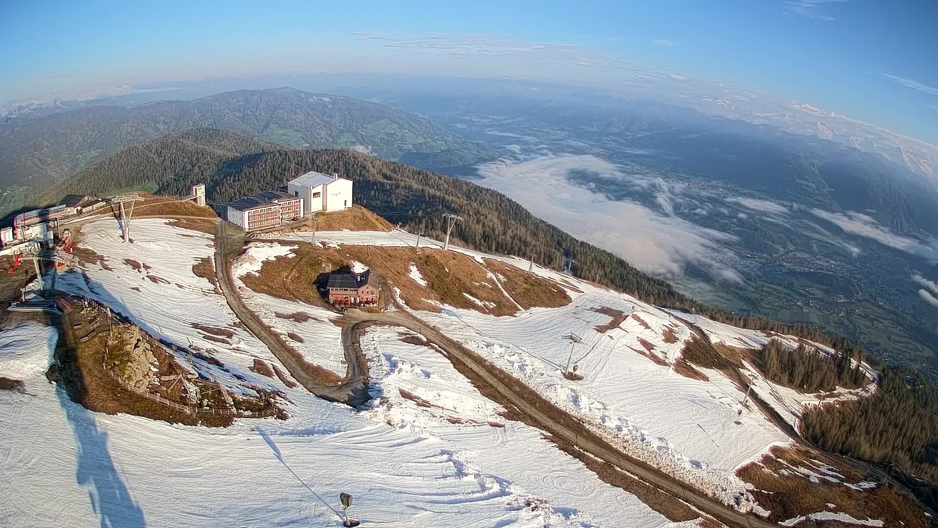 Skigebiet Kronplatz Gipfel | Blick auf Bruneck