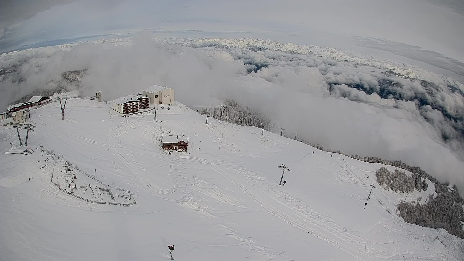 Skigebiet Kronplatz Gipfel | Blick auf Bruneck