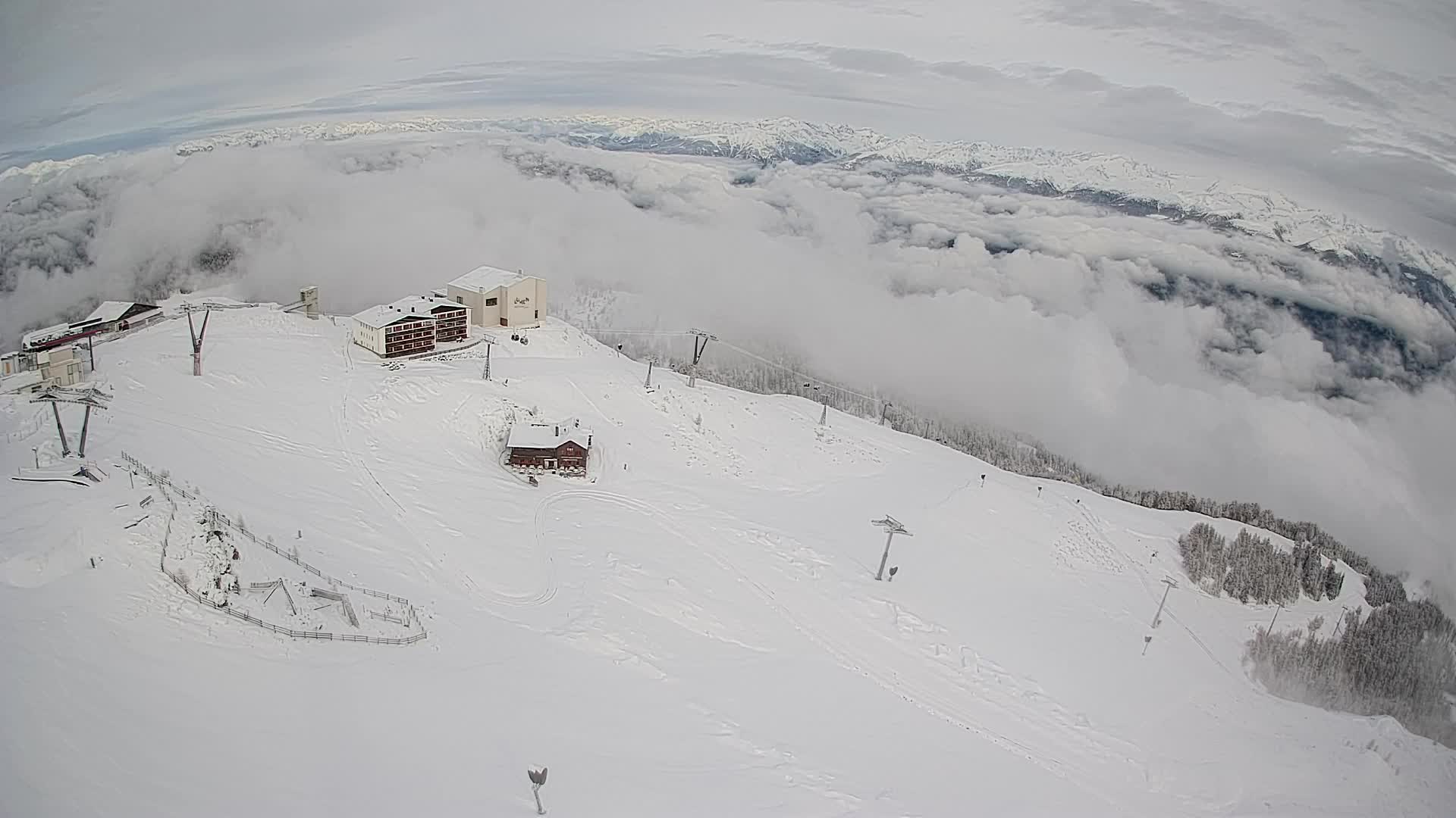 Skigebiet Kronplatz Gipfel | Blick auf Bruneck