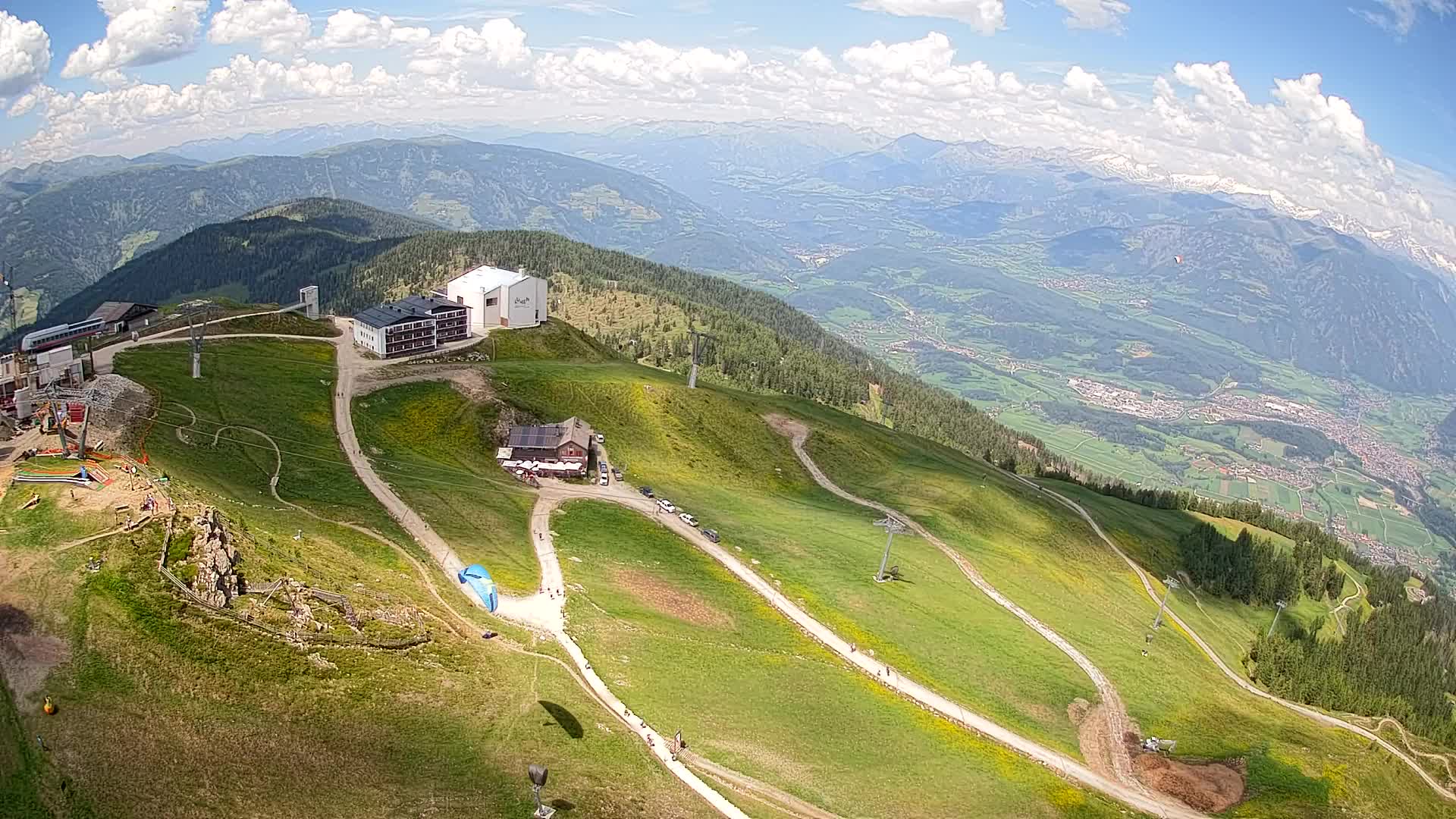Skigebiet Kronplatz Gipfel | Blick auf Bruneck