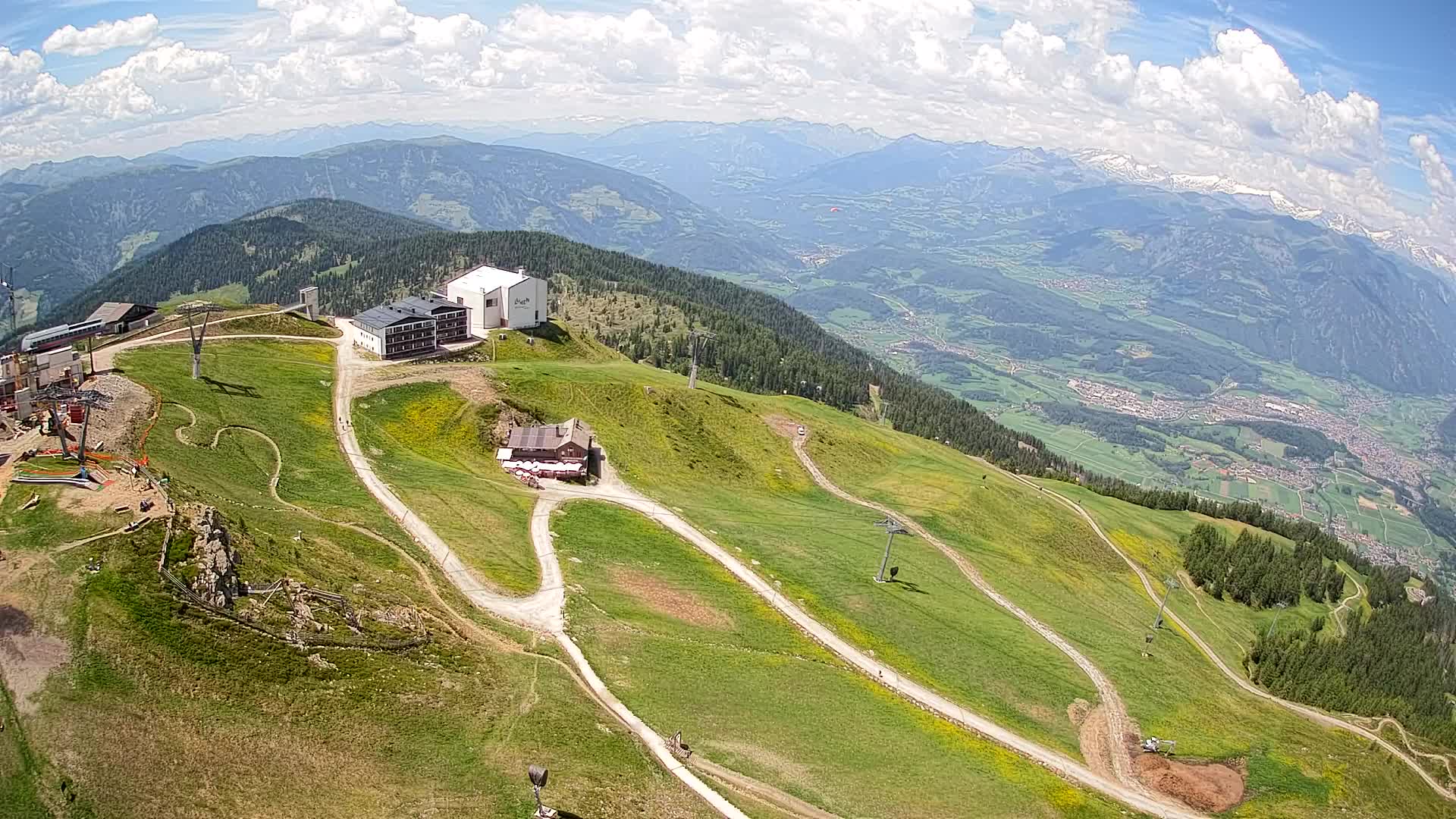 Skigebiet Kronplatz Gipfel | Blick auf Bruneck