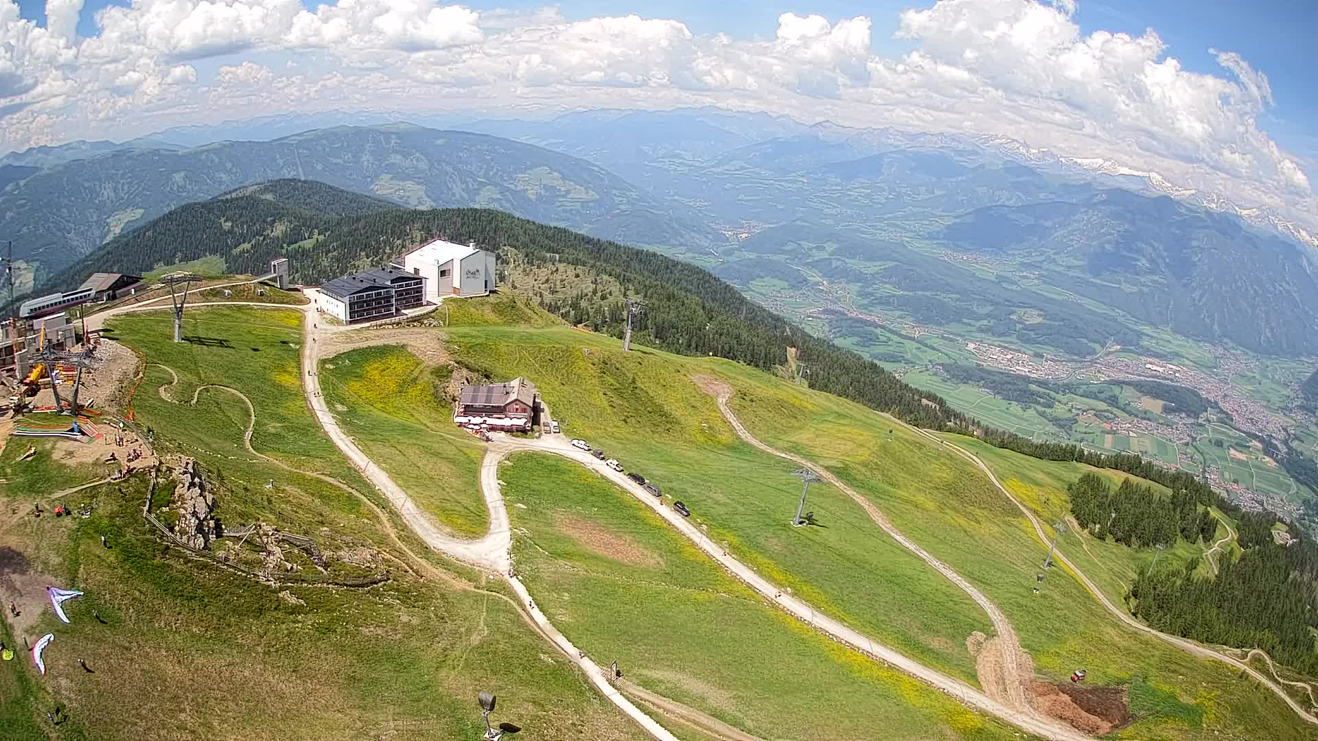 Skigebiet Kronplatz Gipfel | Blick auf Bruneck
