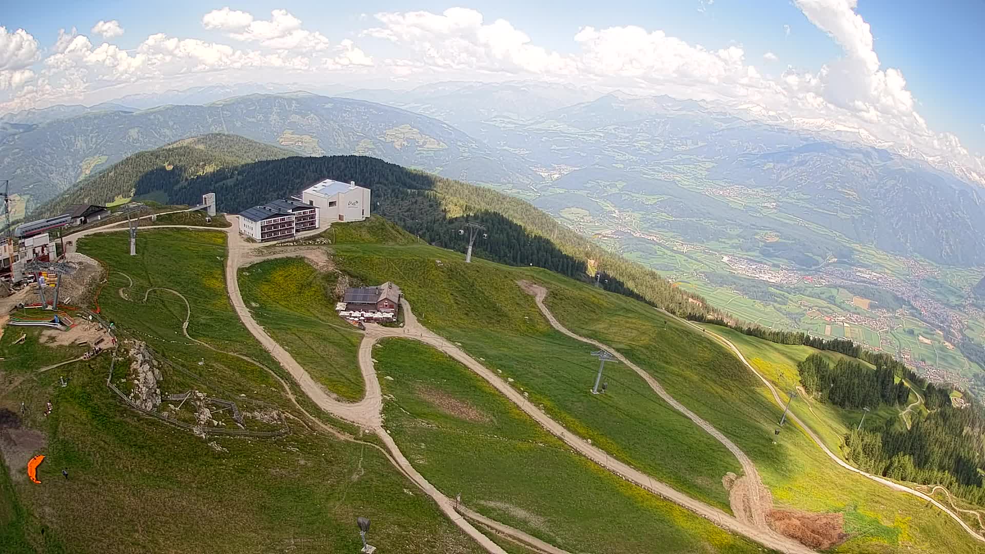 Skigebiet Kronplatz Gipfel | Blick auf Bruneck
