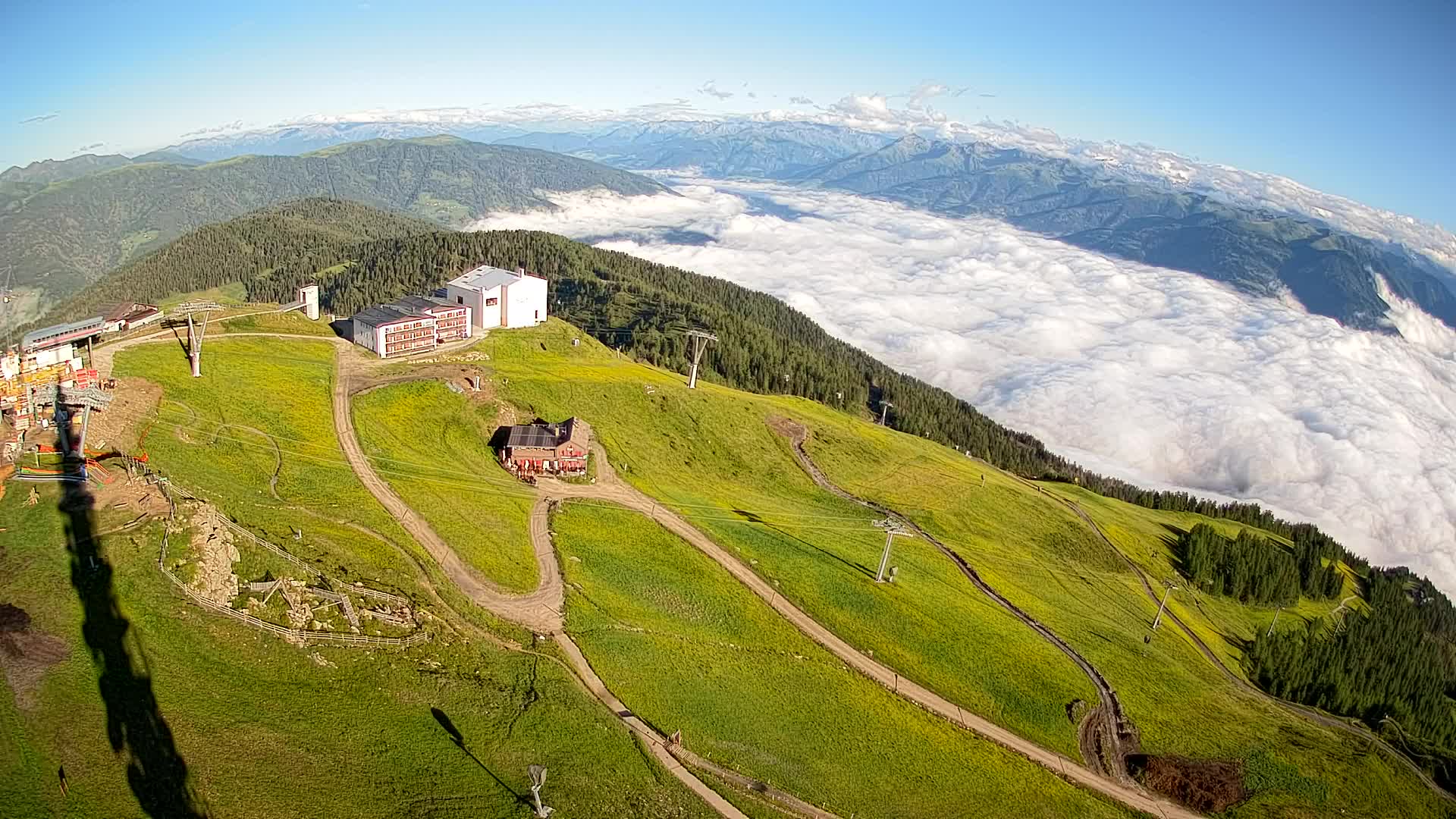 Station de ski Kronplatz sommet | vue sur Brunico