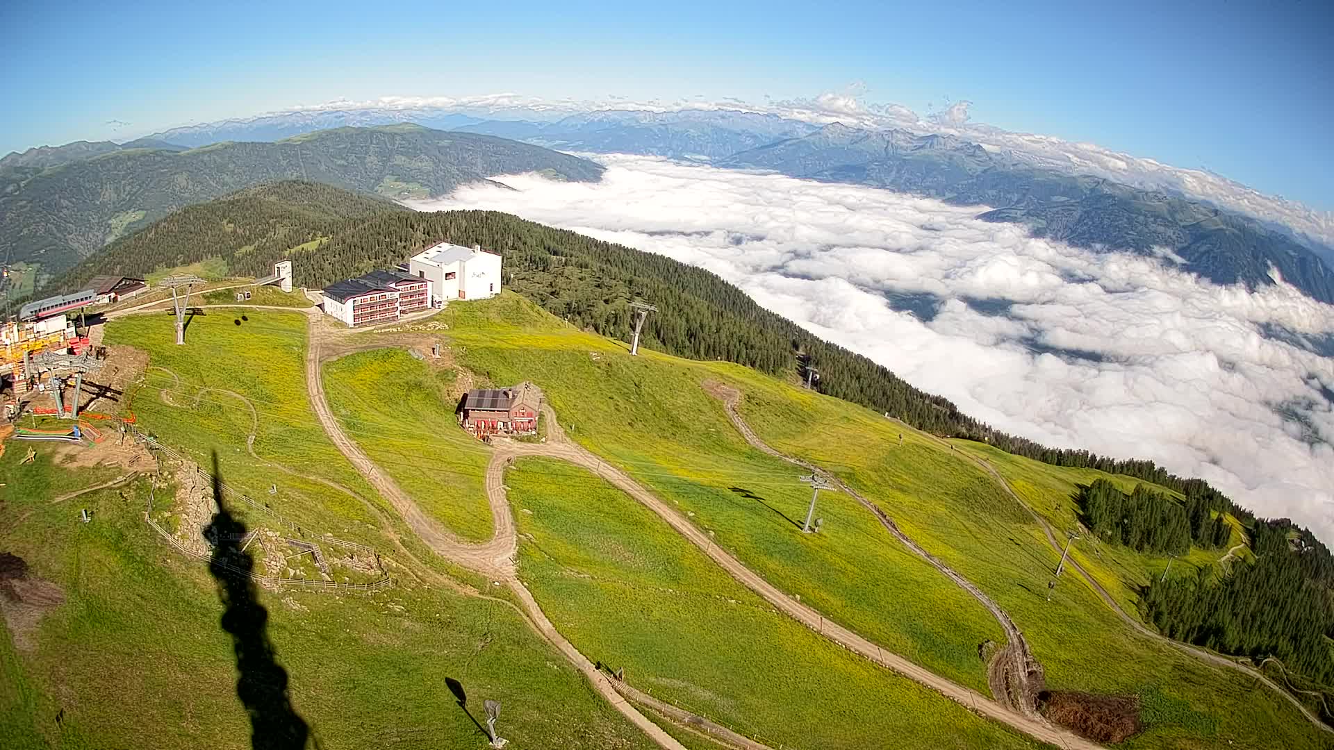 Skigebiet Kronplatz Gipfel | Blick auf Bruneck