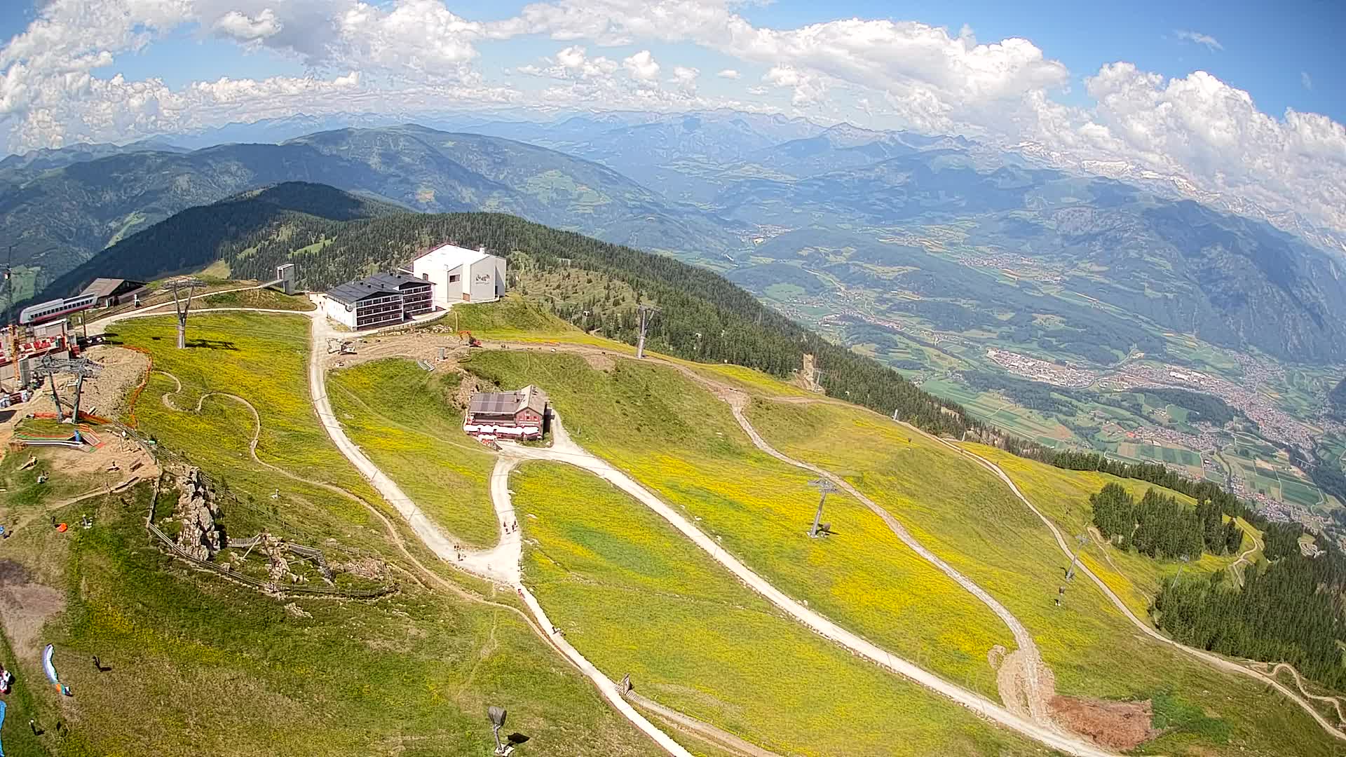 Skigebiet Kronplatz Gipfel | Blick auf Bruneck
