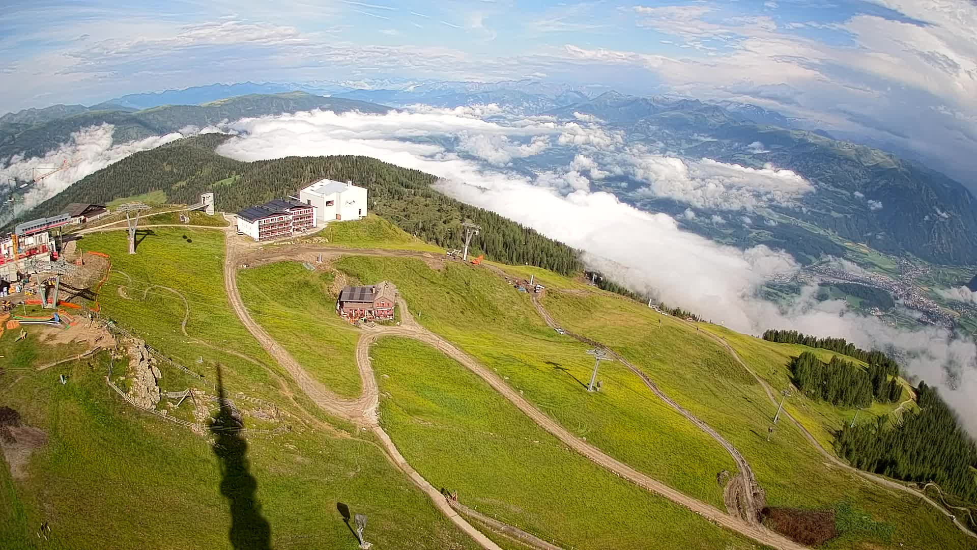 Skigebiet Kronplatz Gipfel | Blick auf Bruneck