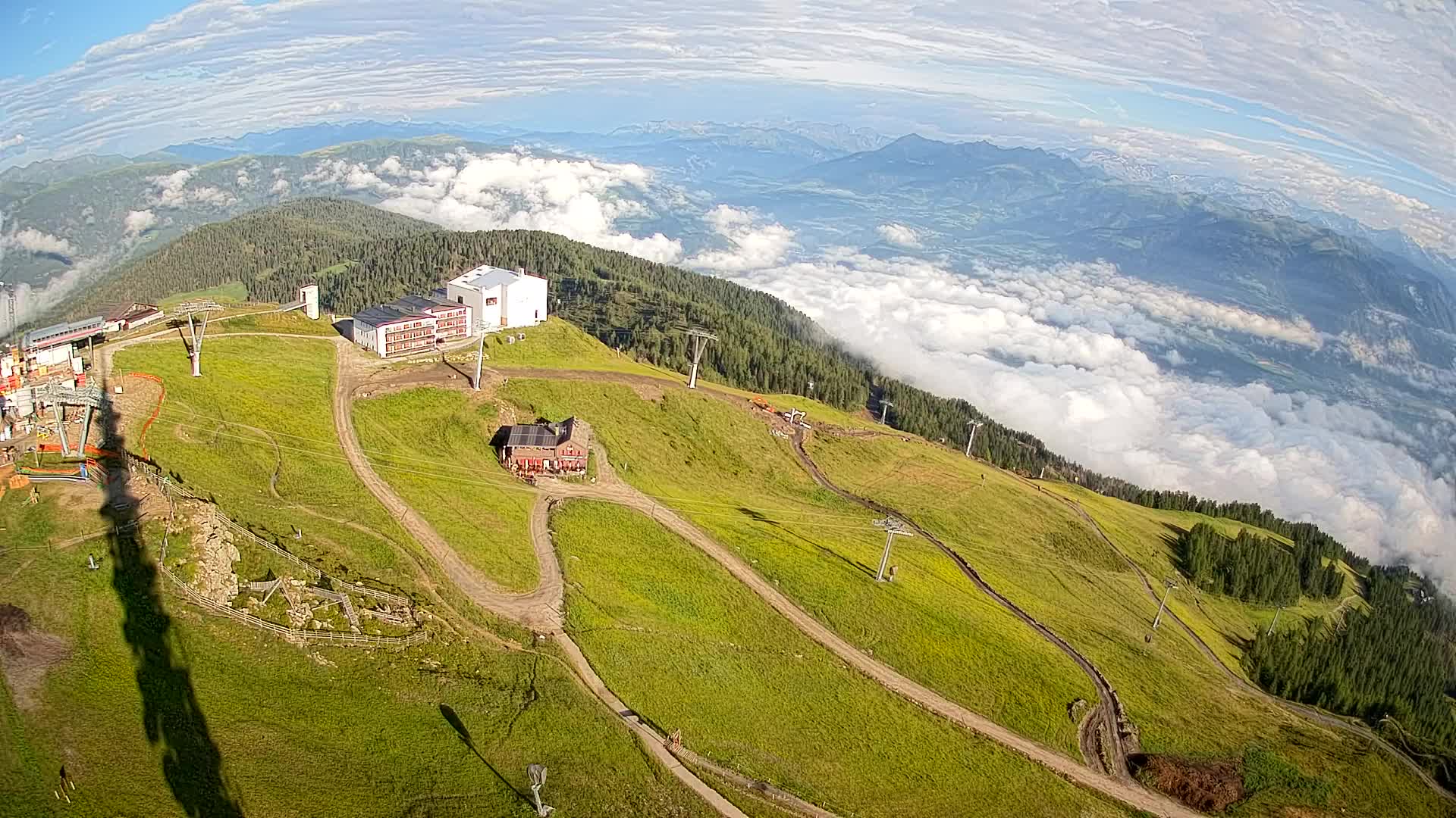 Skigebiet Kronplatz Gipfel | Blick auf Bruneck